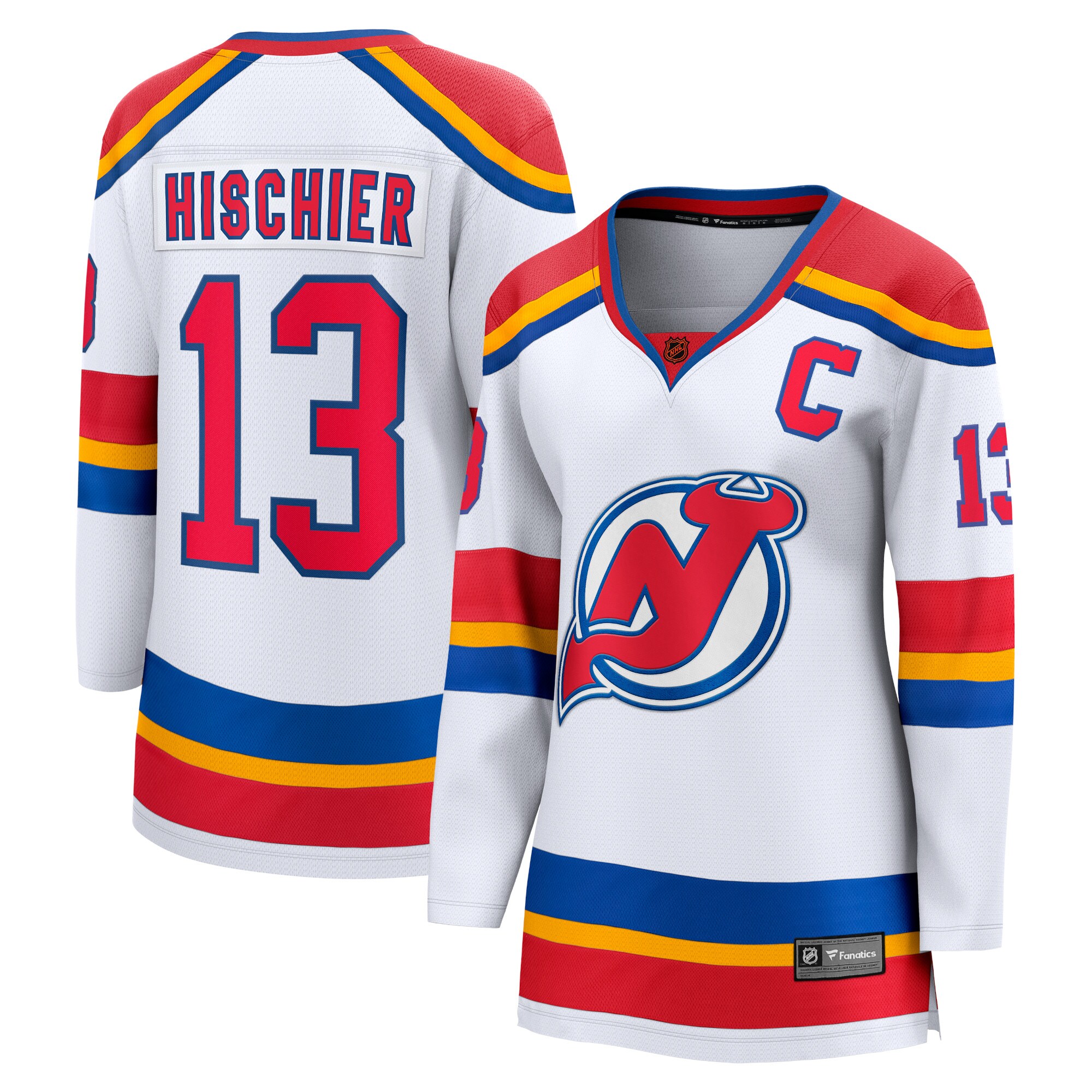 Nico Hischier New Jersey Devils Women's Captain Patch Special Edition 2.0 Breakaway Player Jersey - White - angle 2