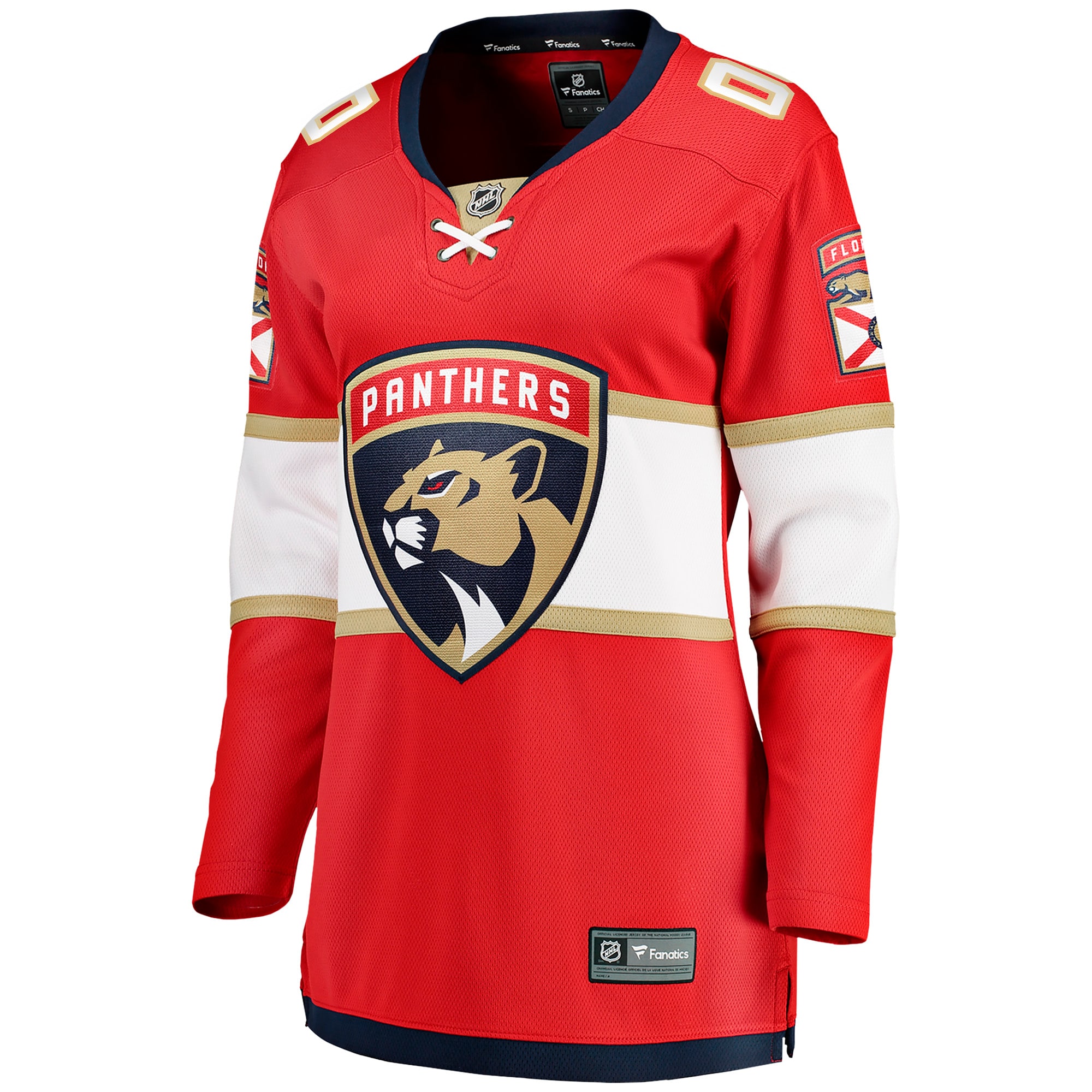Florida Panthers Women's Home Breakaway Custom Jersey - Red - angle 2
