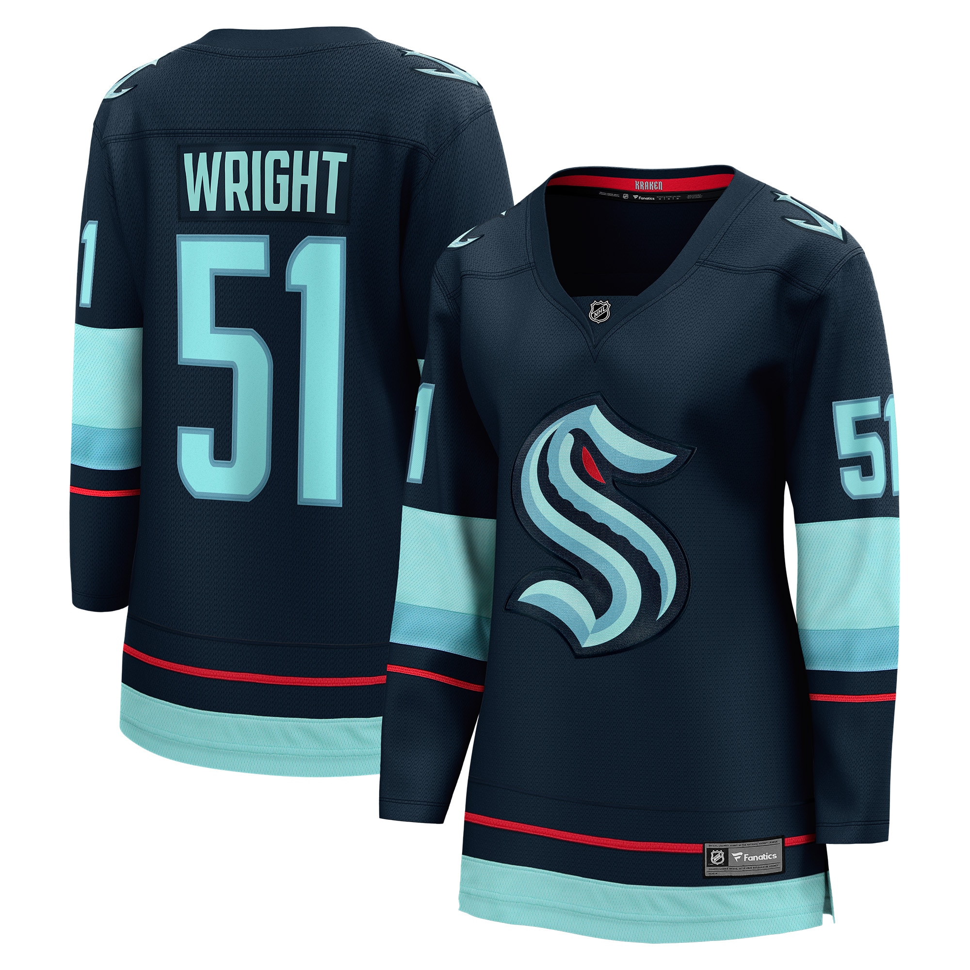 Shane Wright Seattle Kraken Home NHL Jersey - Deep Sea Blue | FanWearStyle