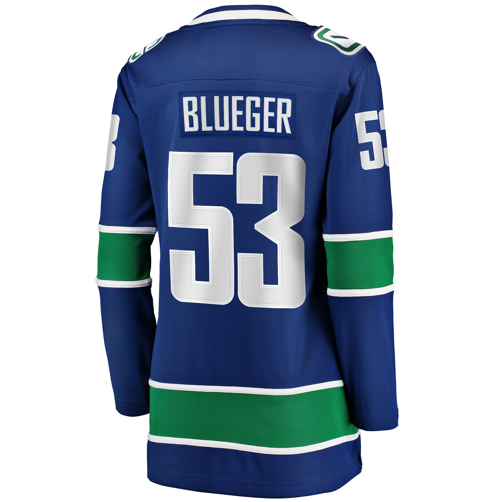 Teddy Blueger Vancouver Canucks Women's Home Breakaway Player Jersey - Blue - angle 3