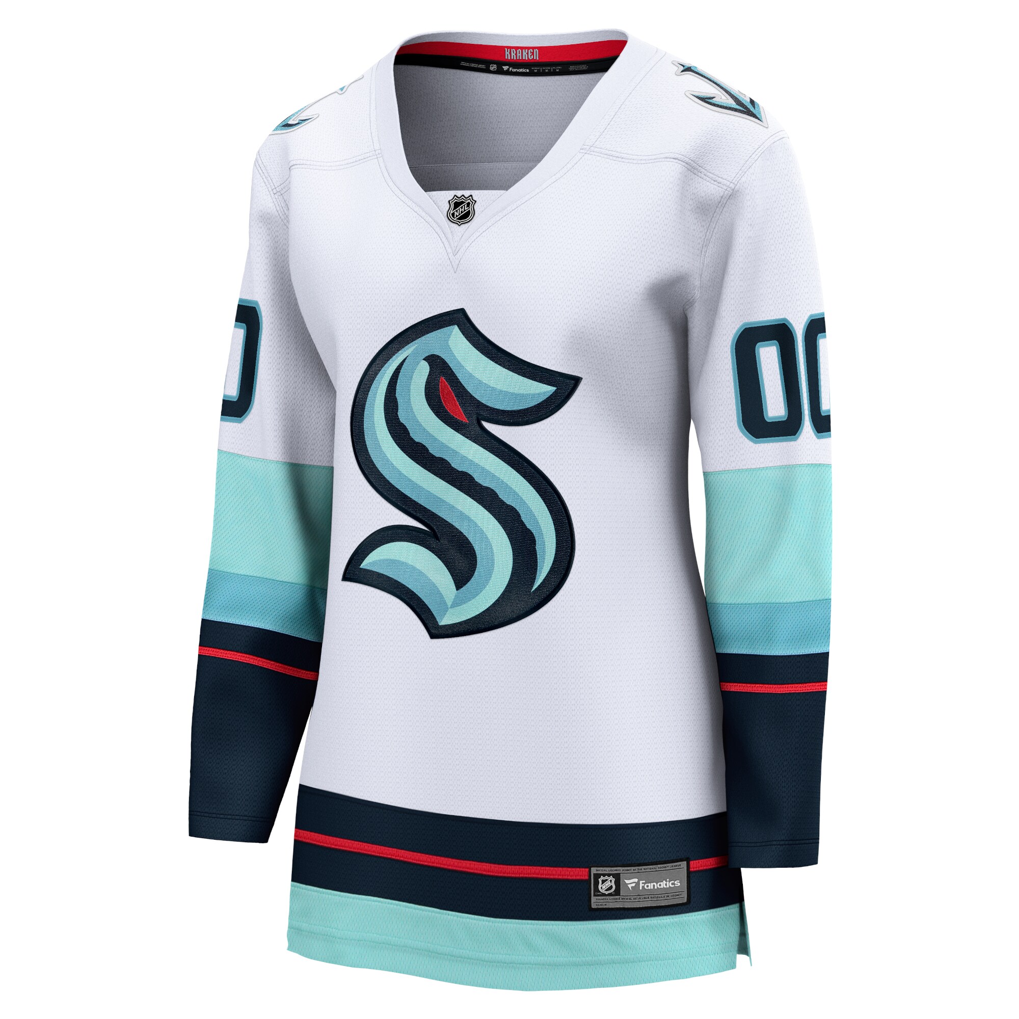 Seattle Kraken Women's Away Breakaway Custom Jersey - White - angle 2