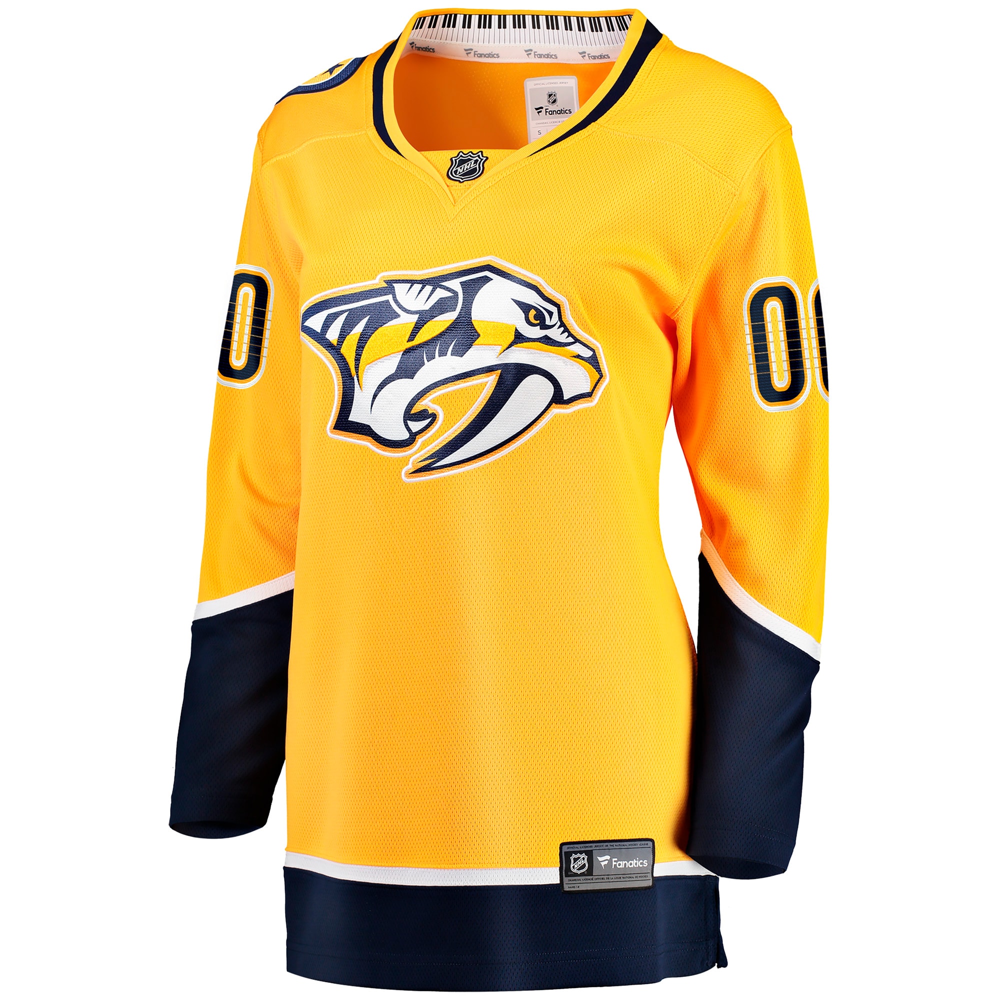 Nashville Predators Women's Home Breakaway Custom Jersey - Yellow - angle 2