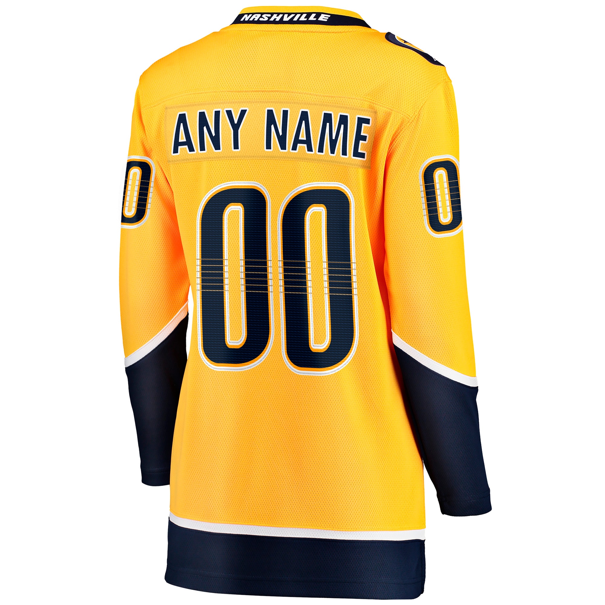 Nashville Predators Women's Home Breakaway Custom Jersey - Yellow - angle 3