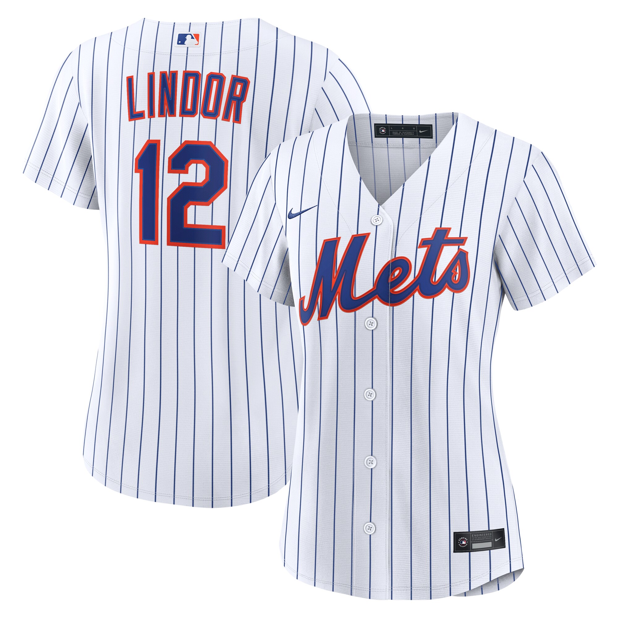 Francisco Lindor New York Mets Women's Home Replica Jersey - White - angle 2