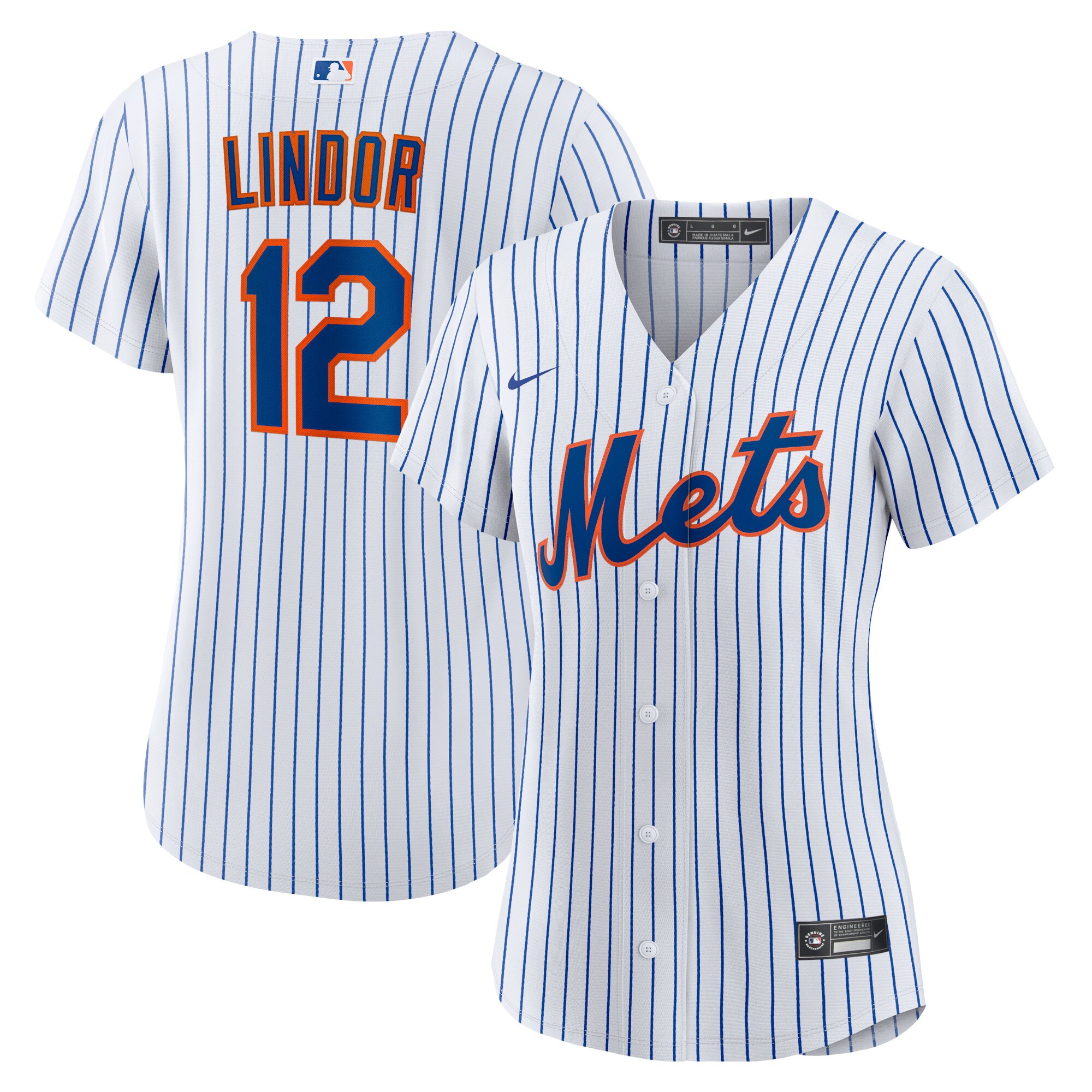 Francisco Lindor New York Mets Women's Home Replica Player Jersey - White - angle 2