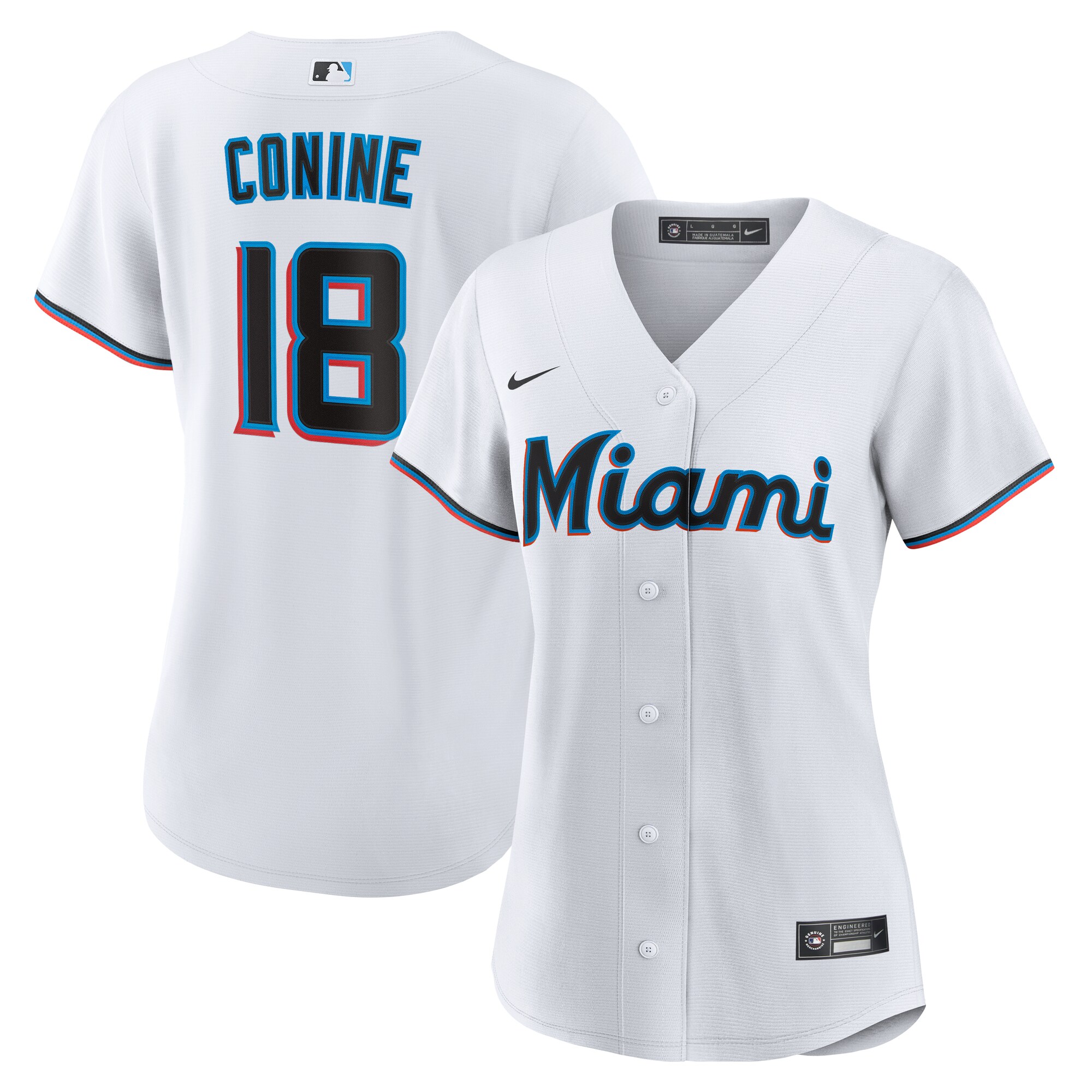 Griffin Conine Miami Marlins Women's Home Replica Jersey - White - angle 2
