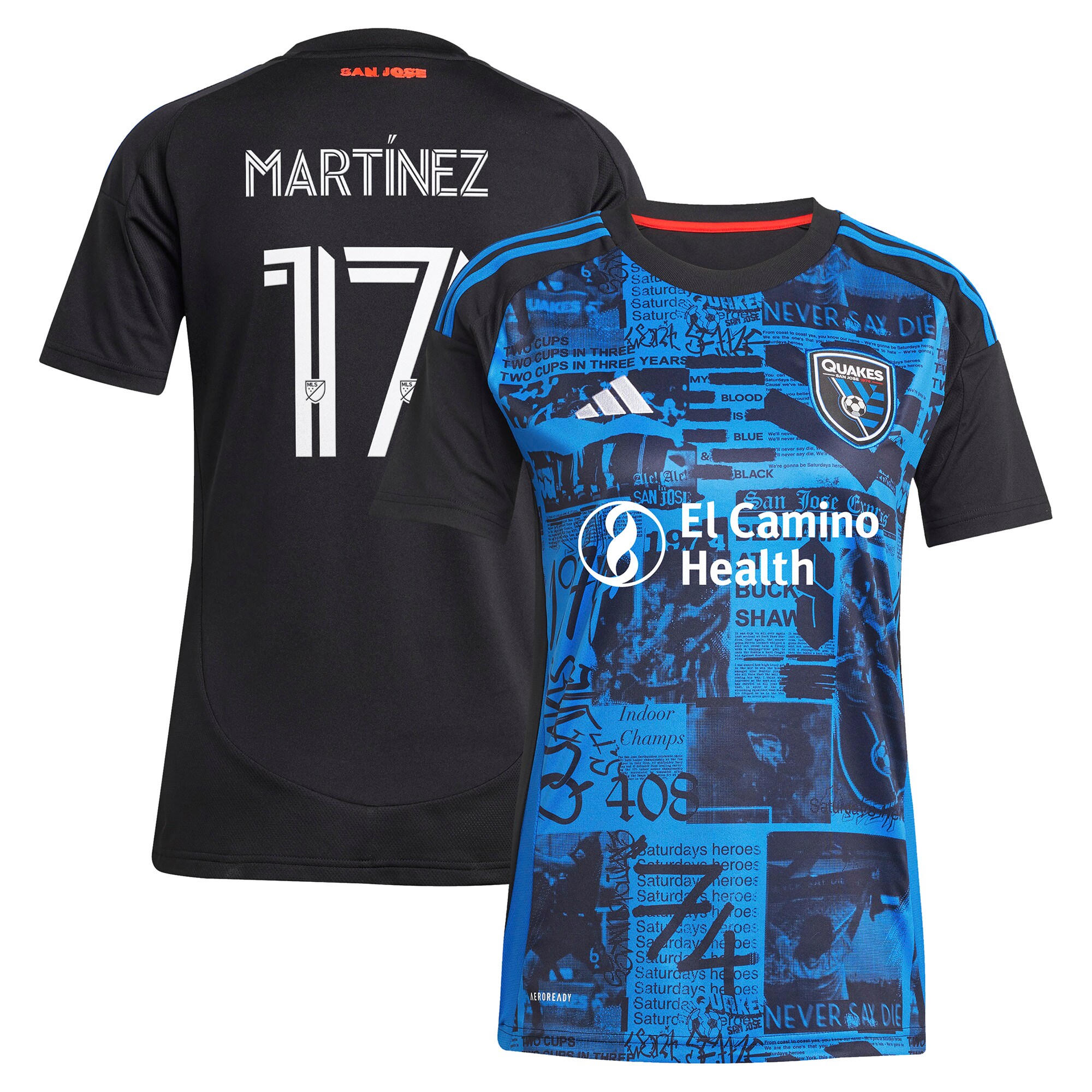Josef Martinez San Jose Earthquakes Women's 2025 Headliner Replica Player Jersey - Black - angle 2