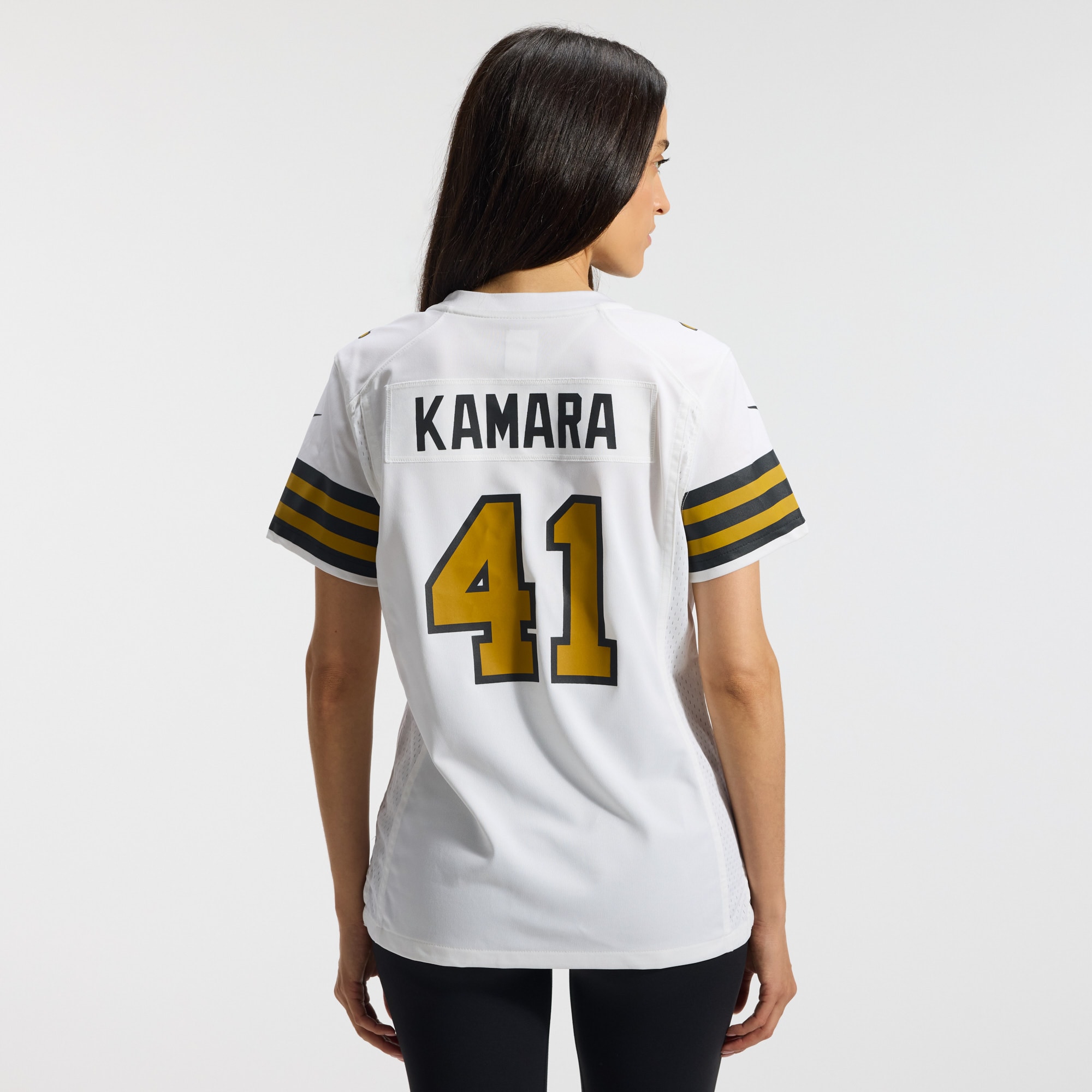 Alvin Kamara New Orleans Saints Women's Alternate Game Player Jersey - White - angle 5