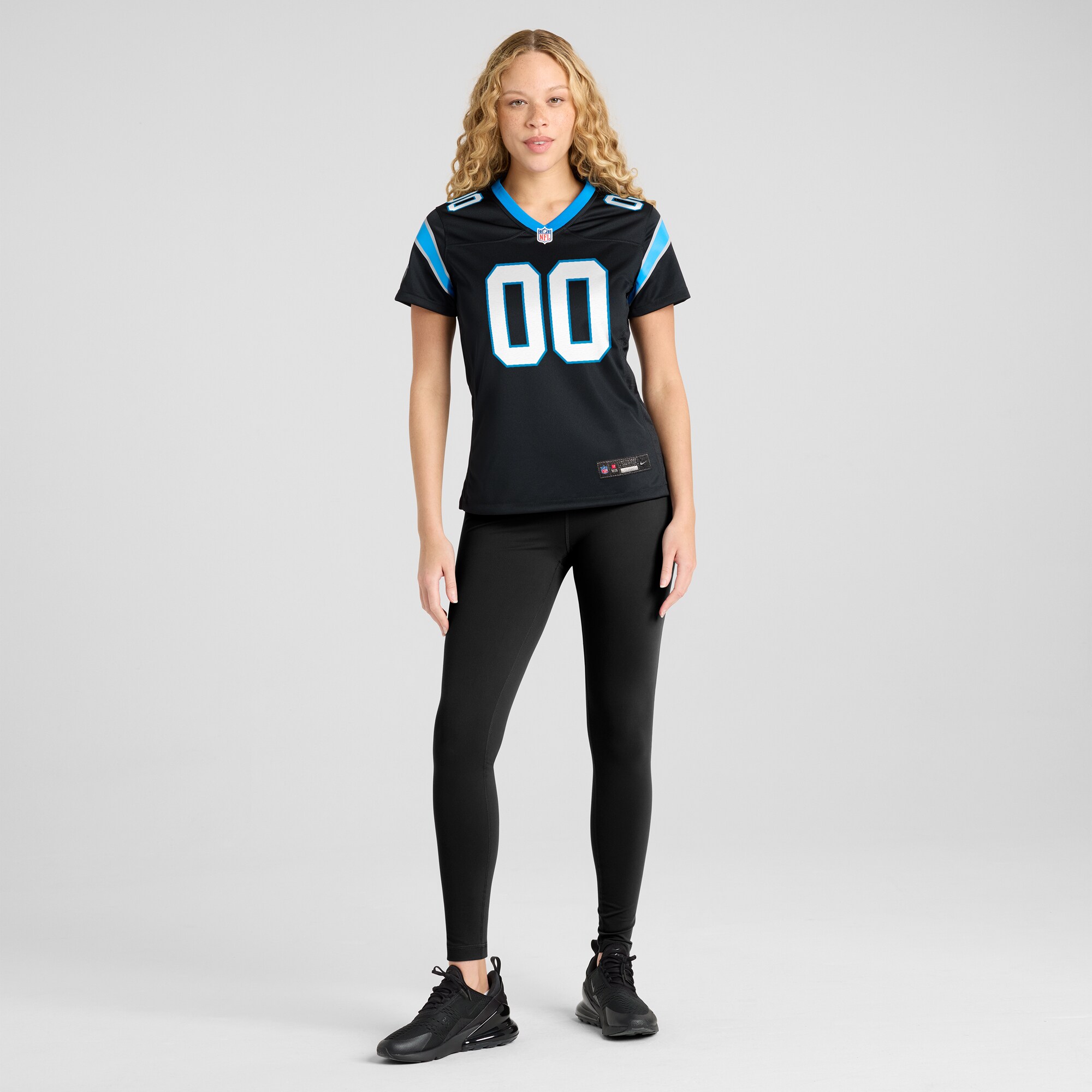 Carolina Panthers Women's Custom Game Jersey - Black - angle 6