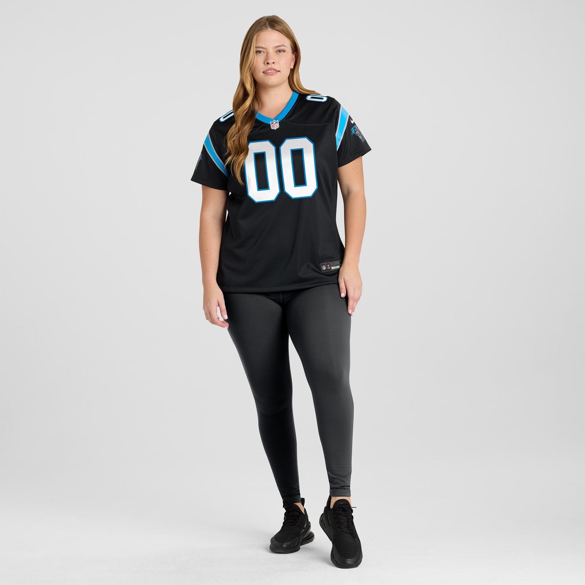Carolina Panthers Women's Custom Game Jersey - Black - angle 8