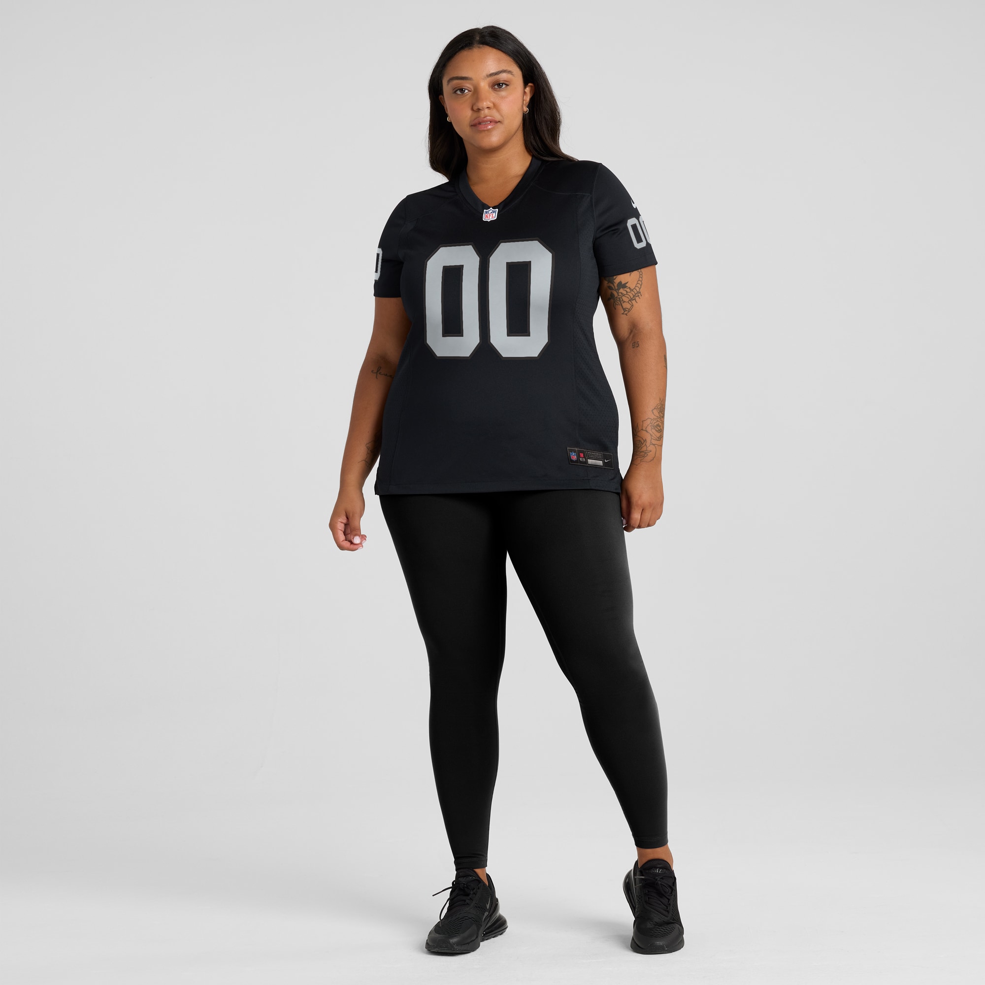 Las Vegas Raiders Women's Custom Game Jersey - Black - angle 8