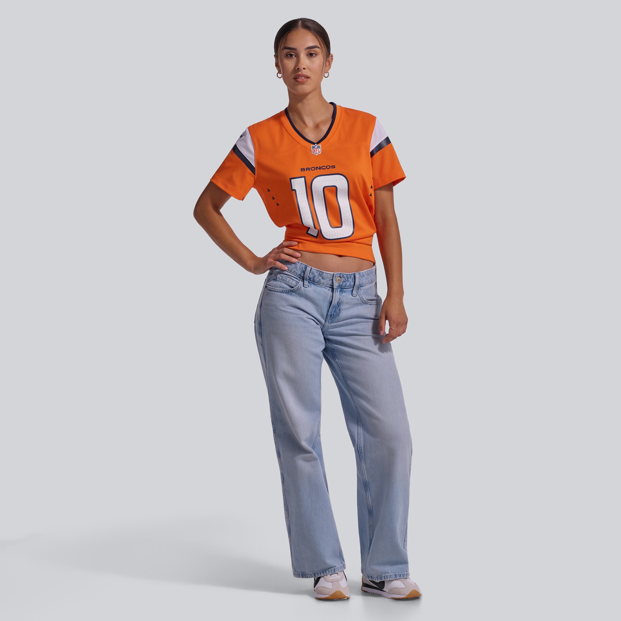 Bo Nix Denver Broncos Women's Game Jersey - Orange - angle 6