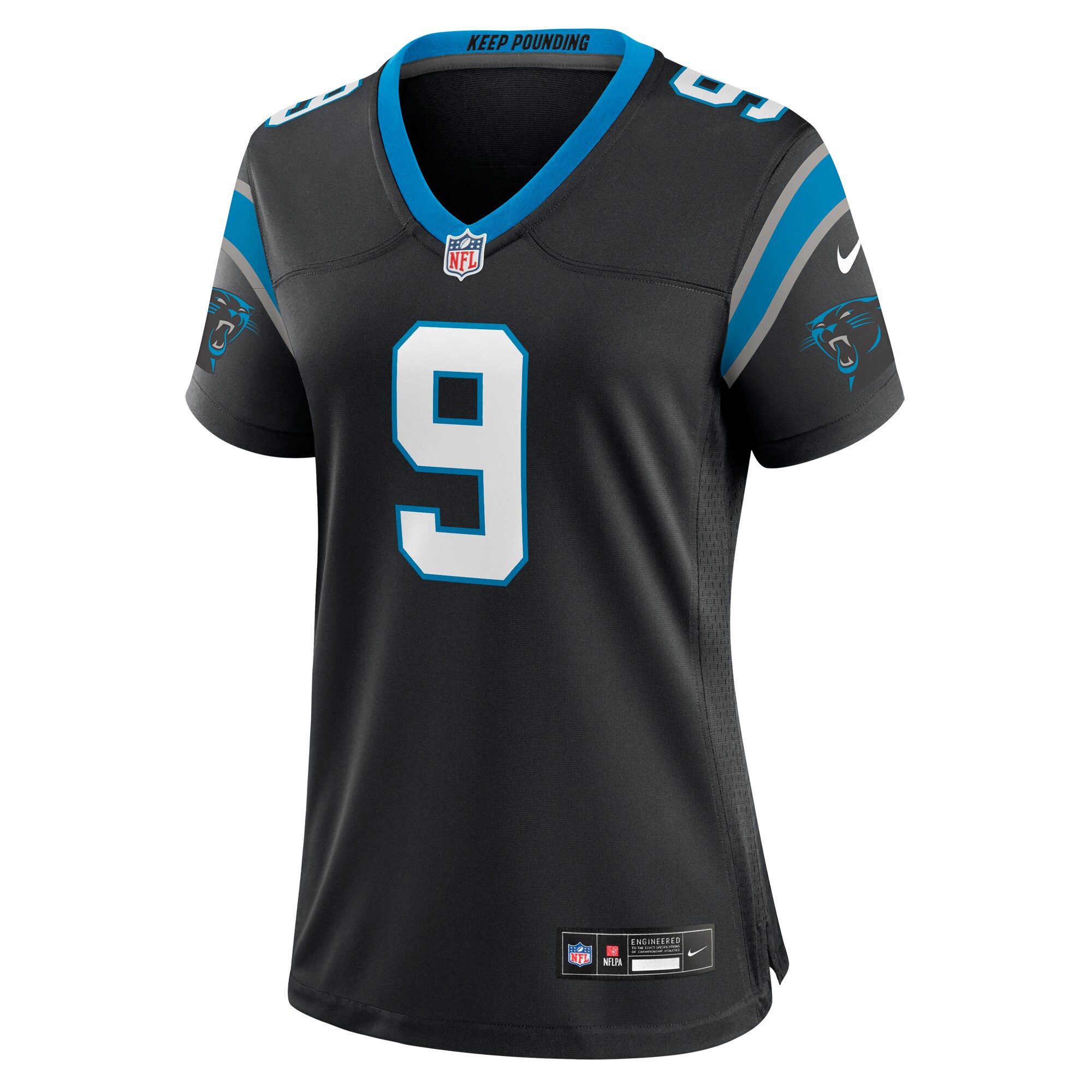 Bryce Young Carolina Panthers Women's Team Game Jersey - Black - angle 4