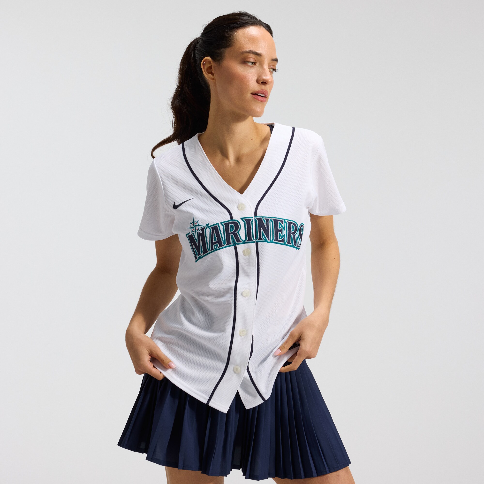 Cal Raleigh Seattle Mariners Women's Home Replica Jersey - White - angle 4