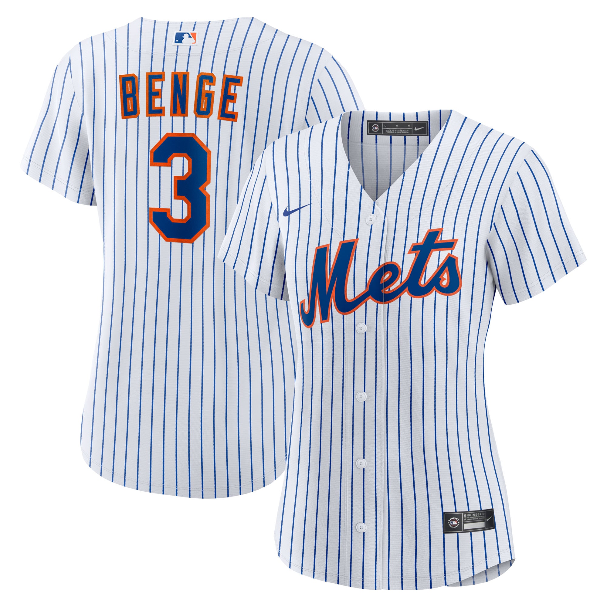 Carson Benge New York Mets Women's Home Replica Jersey - White - angle 3