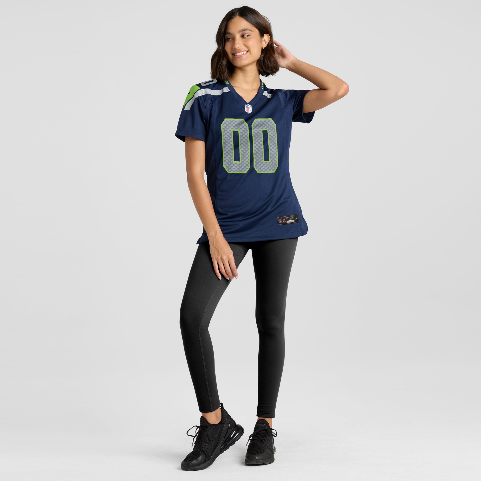 Seattle Seahawks Women's Custom Game Jersey - College Navy - angle 6