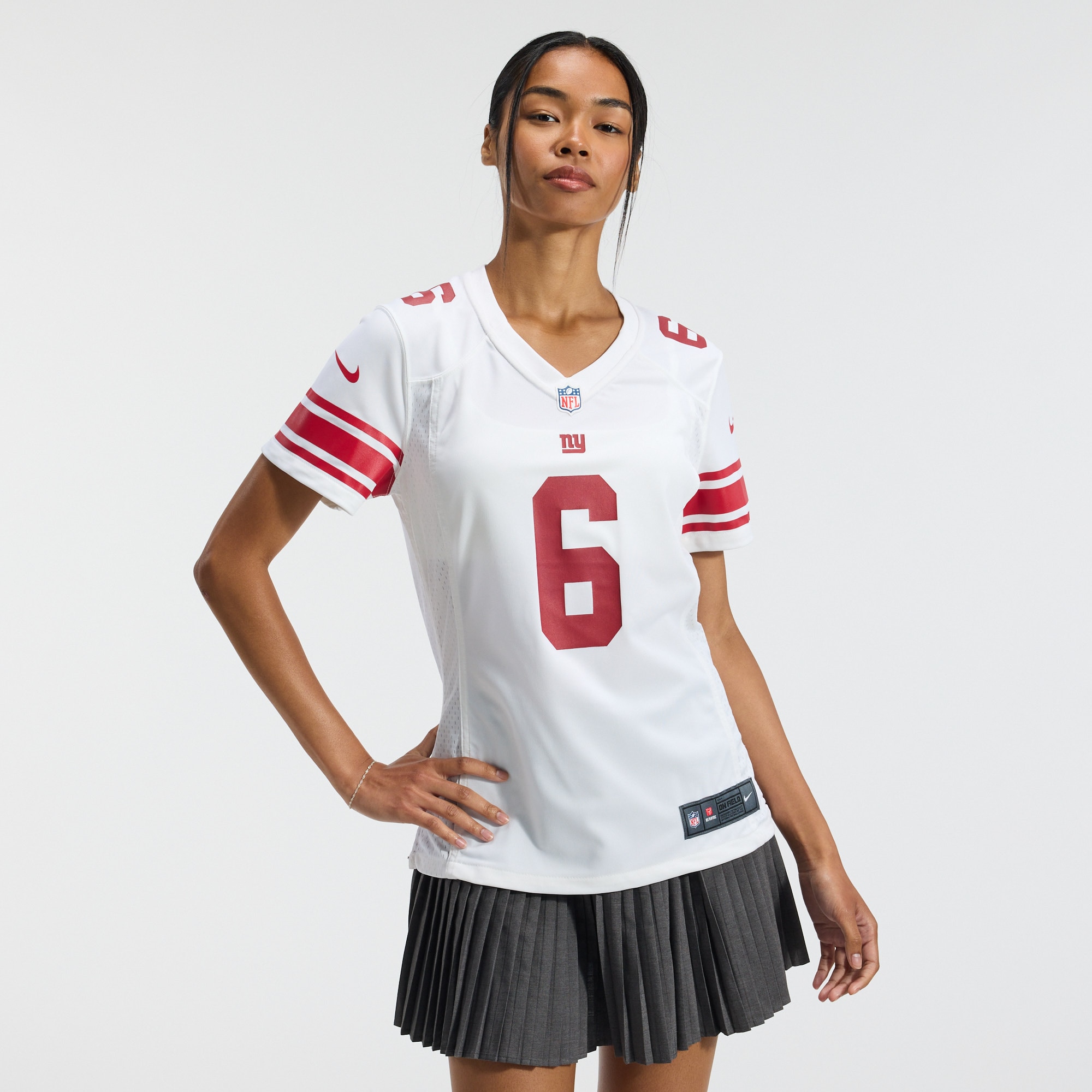 Jaxson Dart New York Giants Women's Game Jersey - White - angle 4