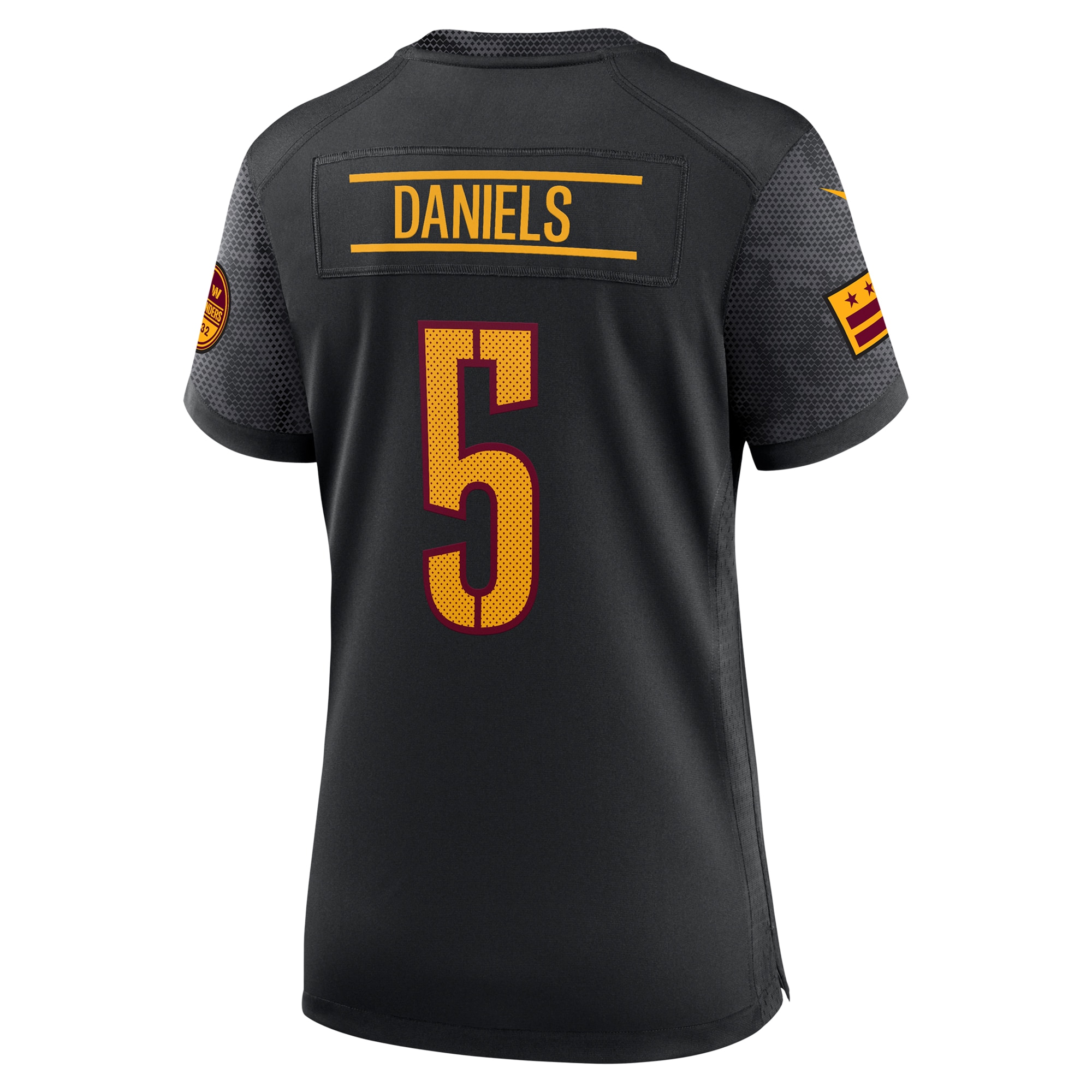 Jayden Daniels Washington Commanders Women's Alternate Game Player Jersey - Black - angle 5