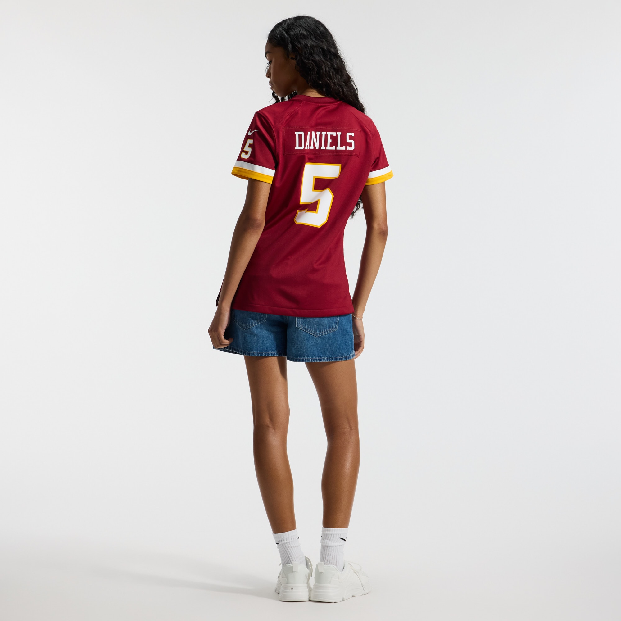 Jayden Daniels Washington Commanders Women's Game Jersey - Burgundy - angle 7