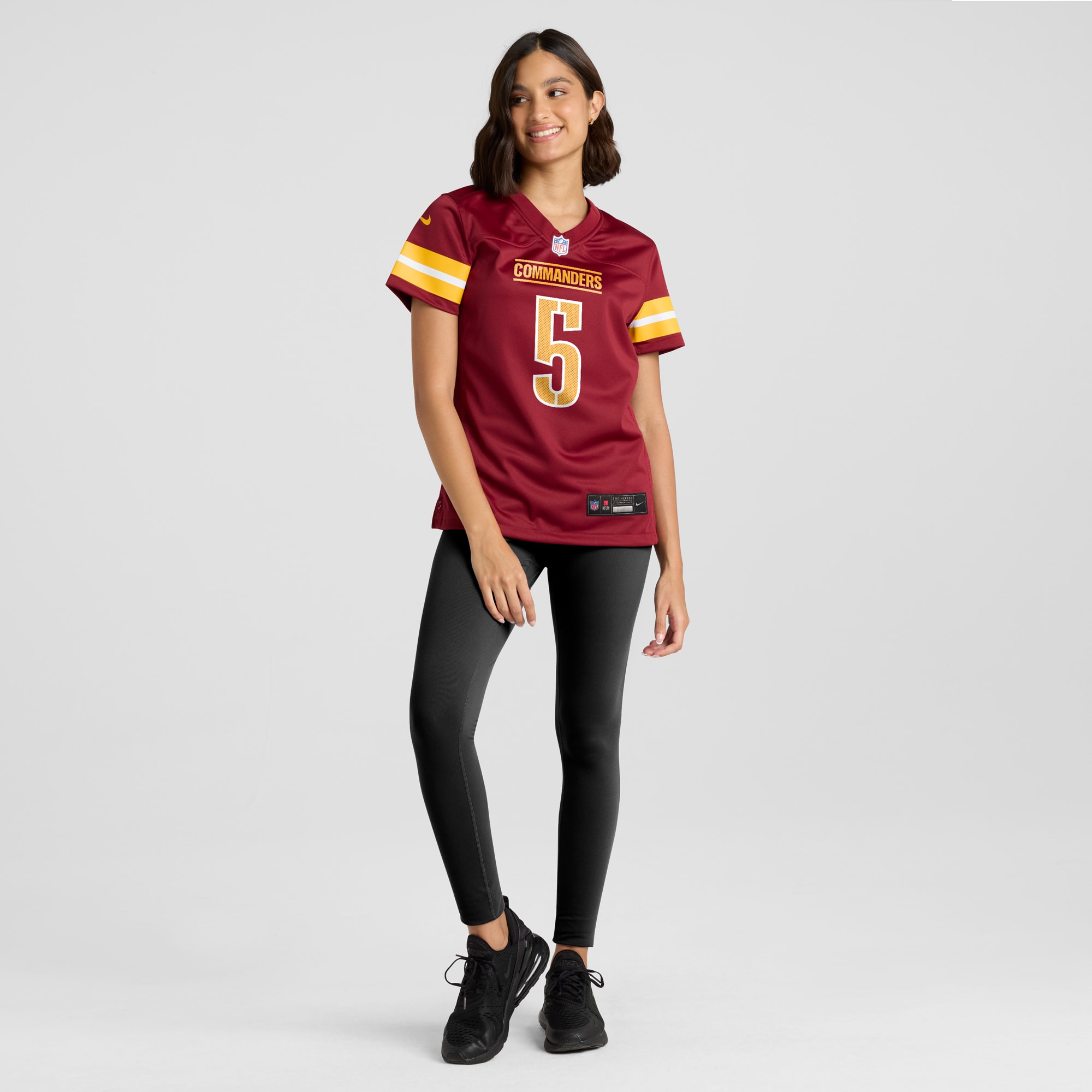 Jayden Daniels Washington Commanders Women's Player Game Jersey - Burgundy - angle 6