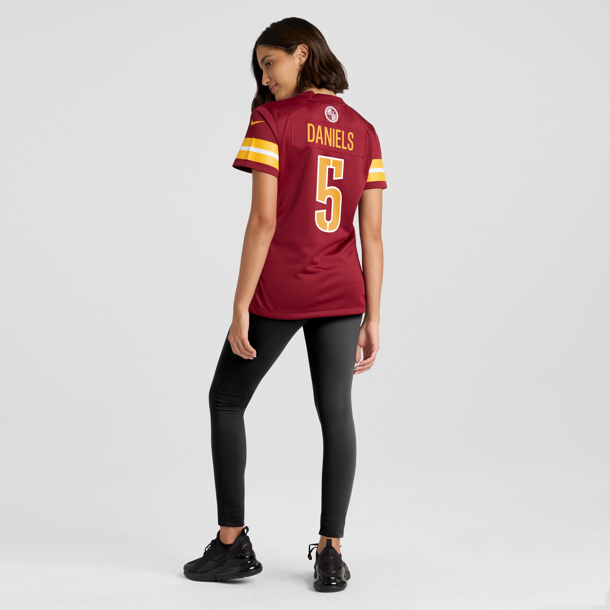 Jayden Daniels Washington Commanders Women's Player Game Jersey - Burgundy - angle 7