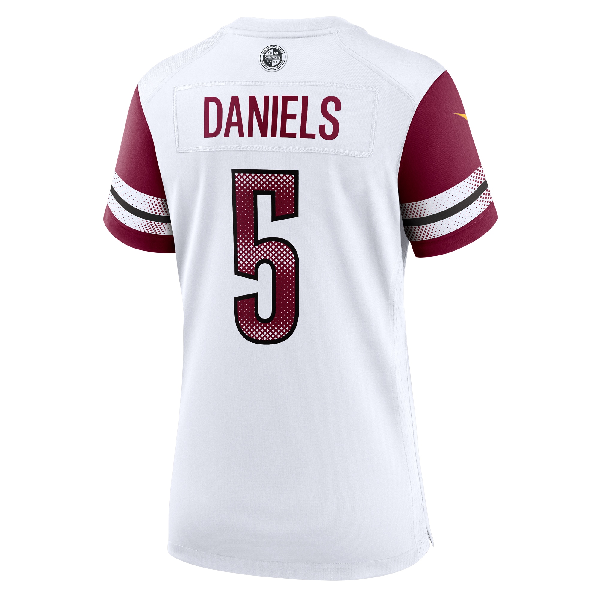 Jayden Daniels Washington Commanders Women's Game Jersey - White - angle 5
