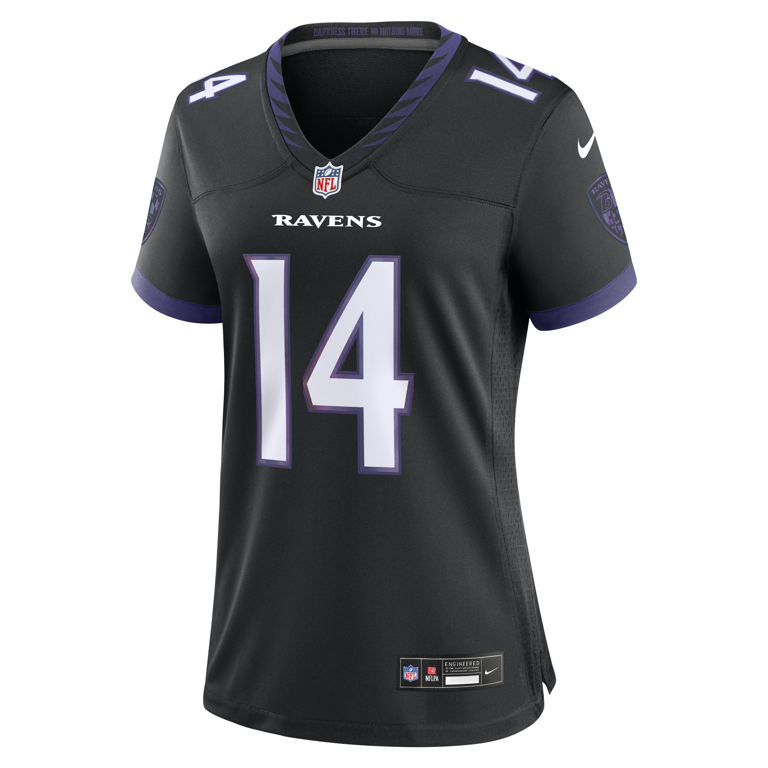 Kyle Hamilton Baltimore Ravens Women's Alternate Game Jersey - Black - angle 8