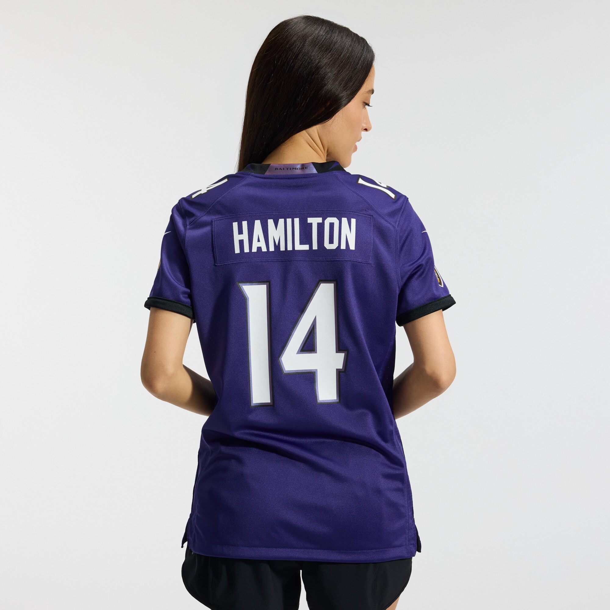 Kyle Hamilton Baltimore Ravens Women's Team Game Jersey - Purple - angle 5