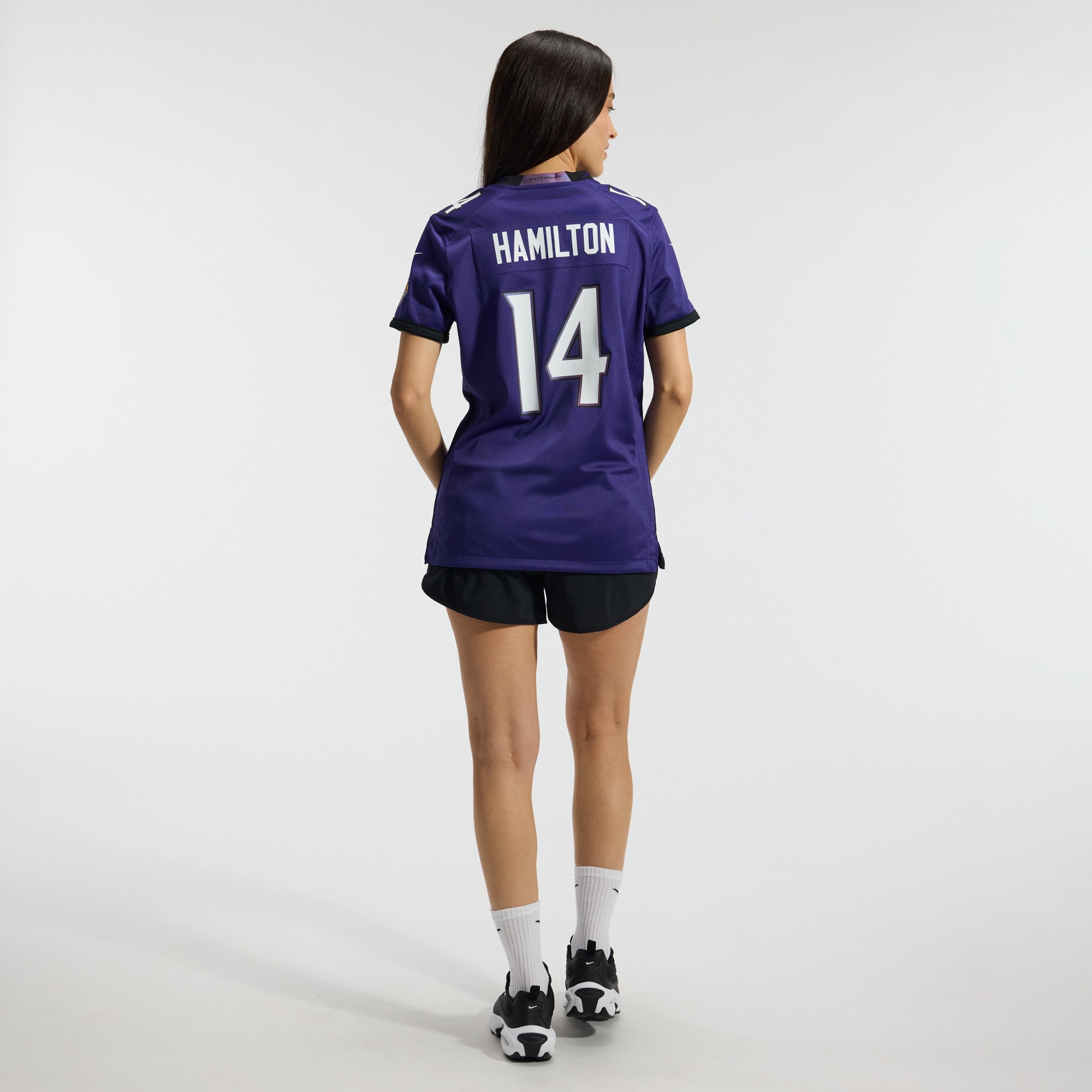 Kyle Hamilton Baltimore Ravens Women's Team Game Jersey - Purple - angle 7