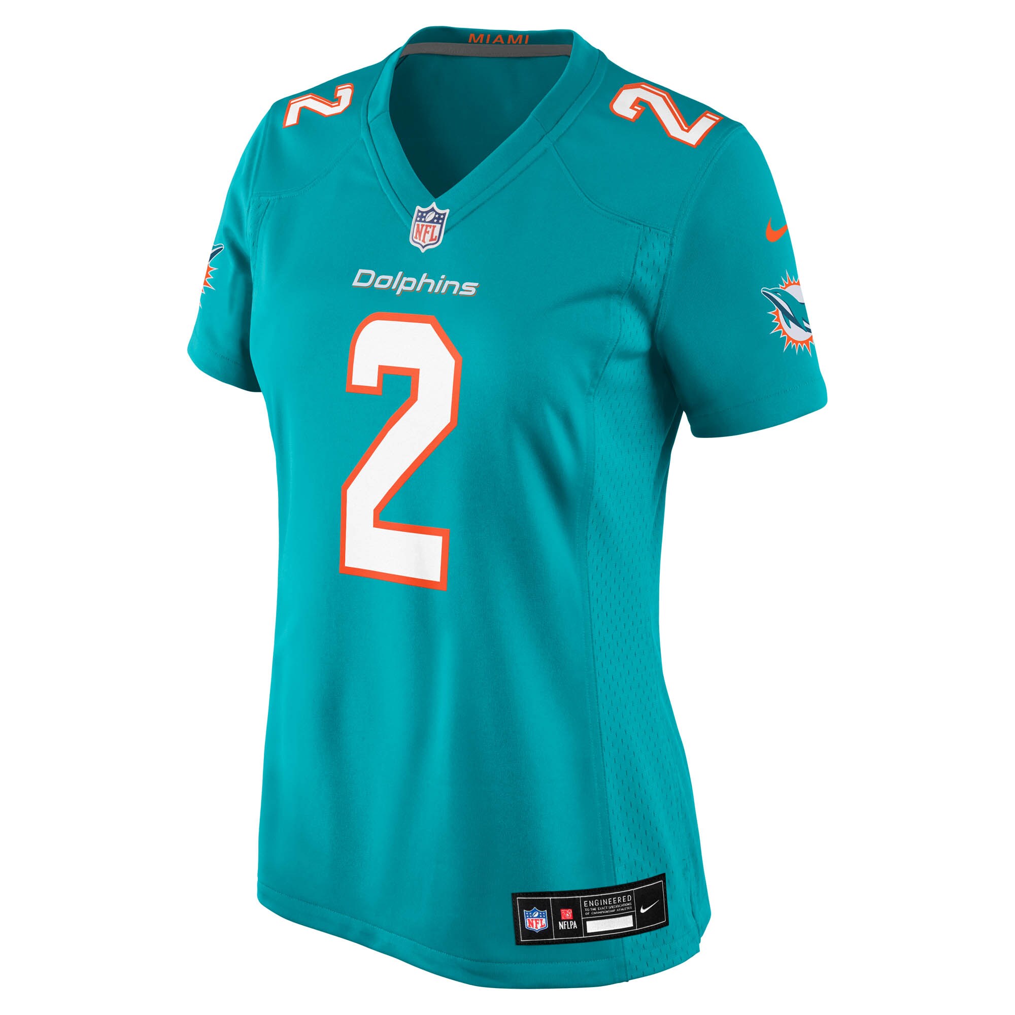 Malik Willis Miami Dolphins Women's Game Jersey - Aqua - angle 4