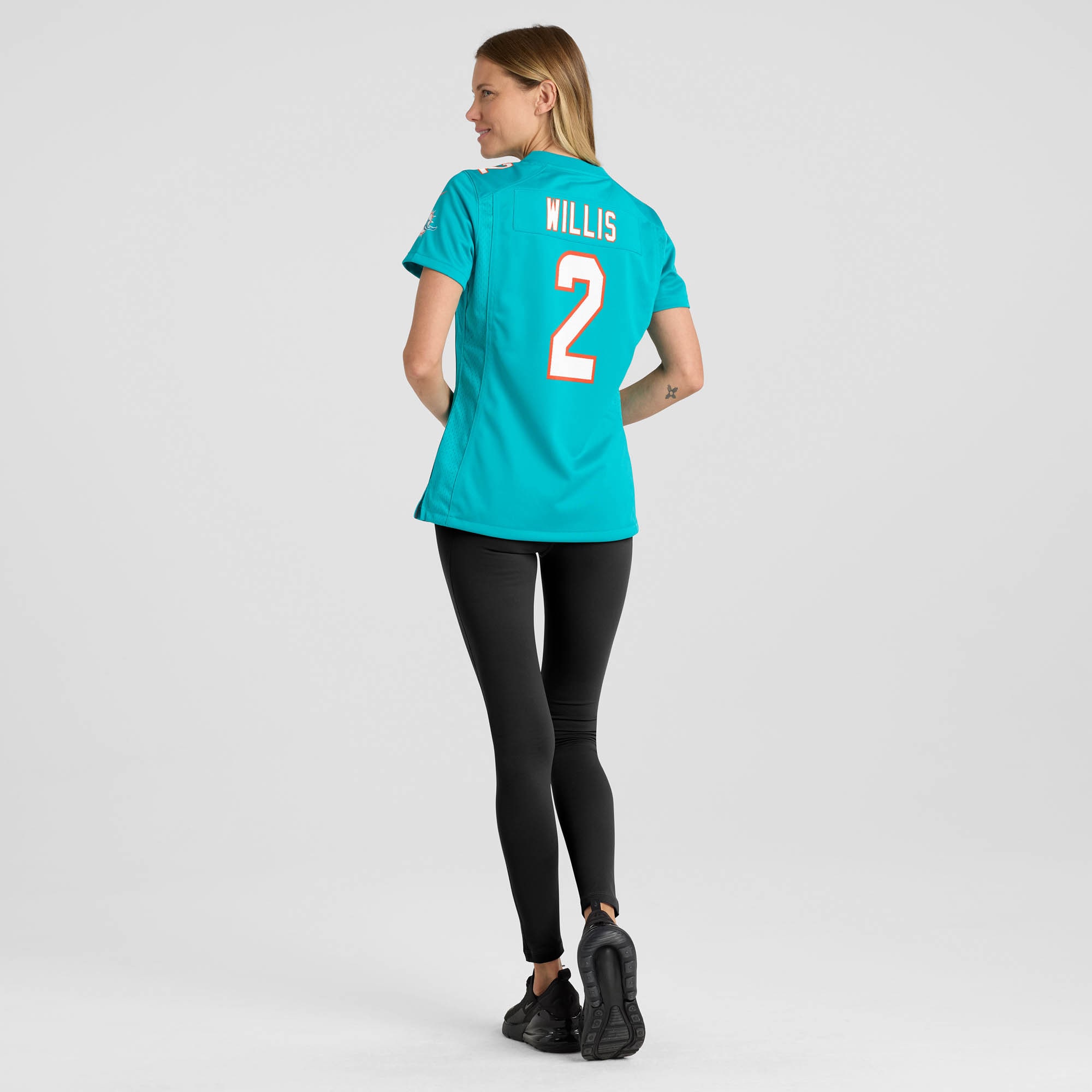 Malik Willis Miami Dolphins Women's Game Jersey - Aqua - angle 7