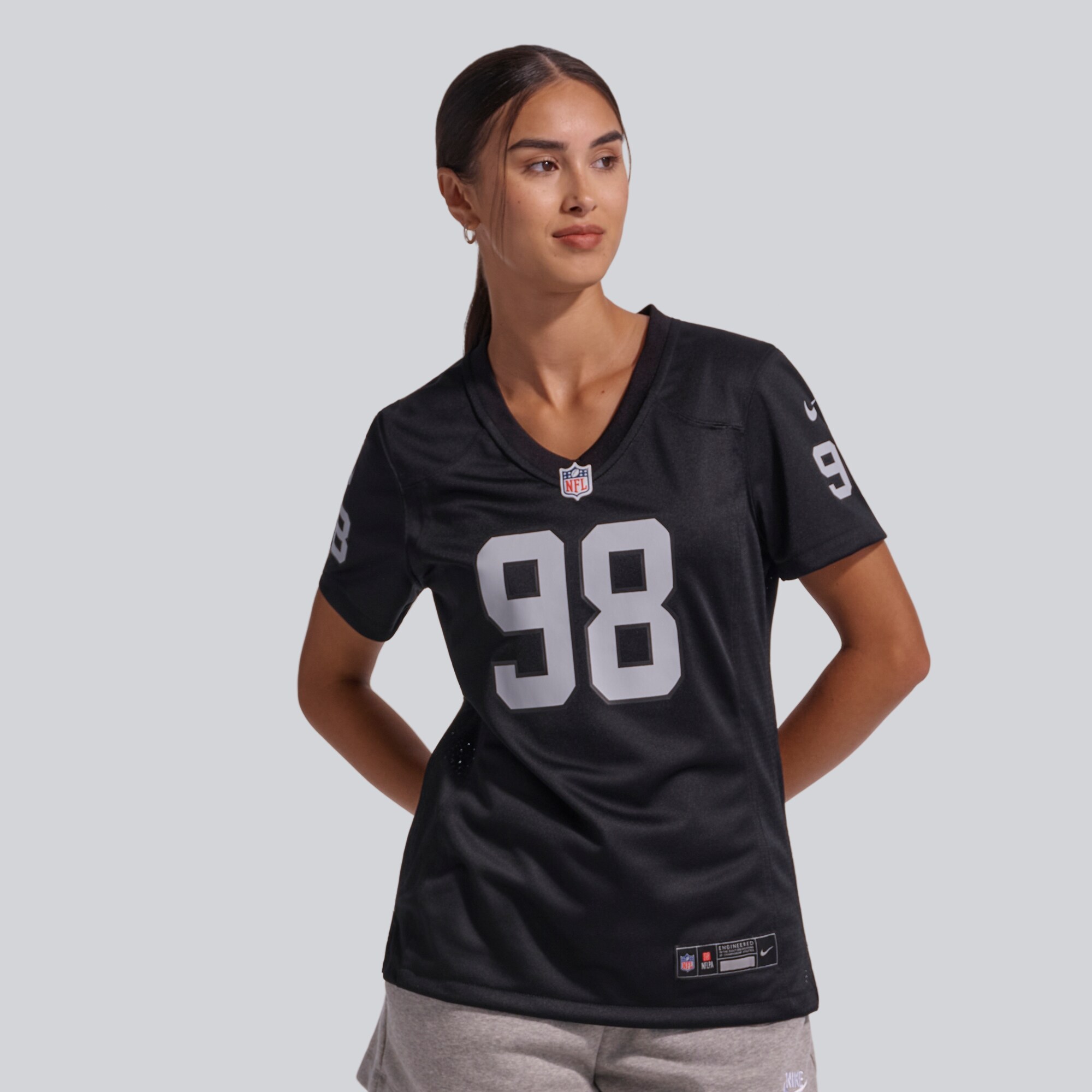 Maxx Crosby #98 Las Vegas Raiders Women's Jersey - Black - angle 4