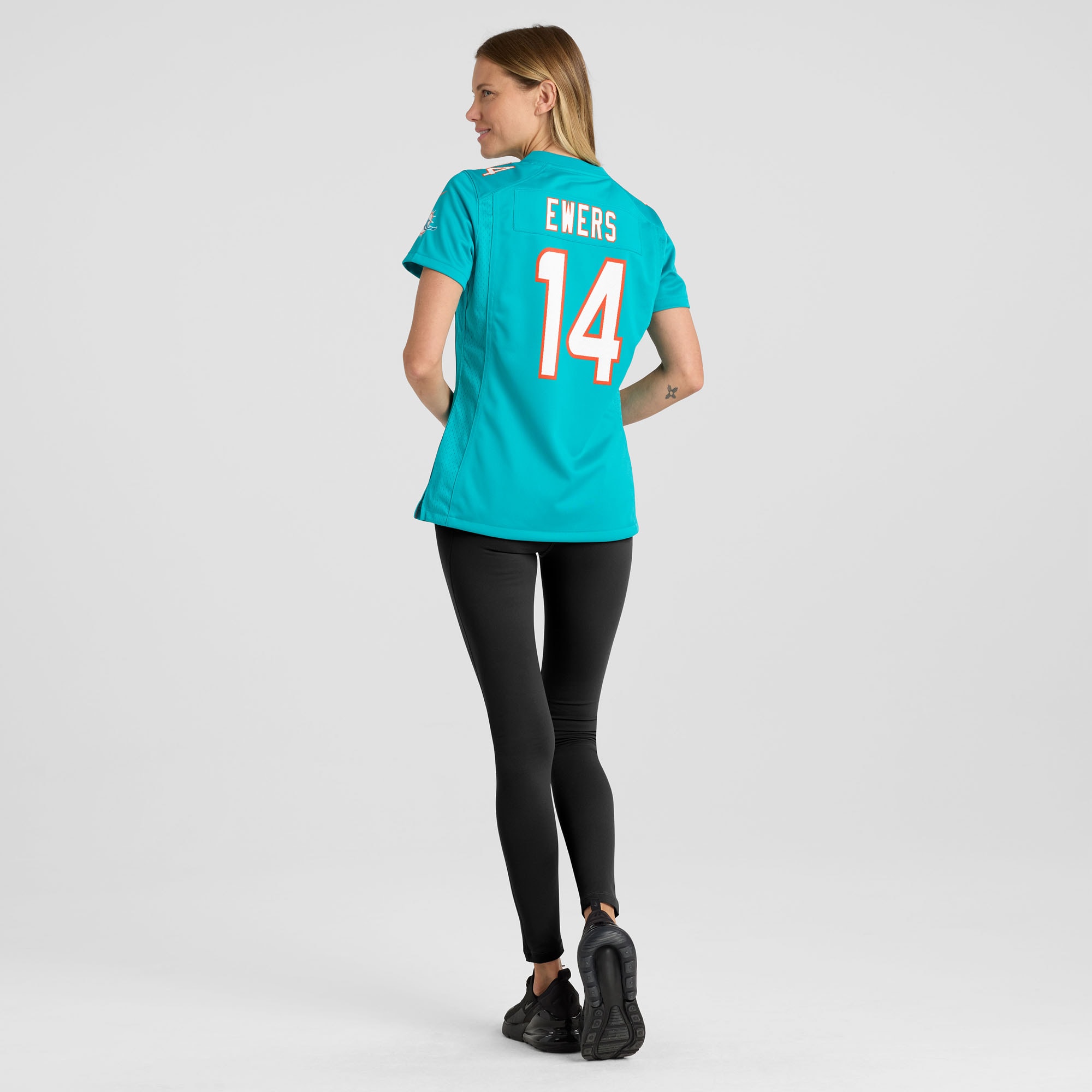 Quinn Ewers Miami Dolphins Women's Team Game Jersey - Aqua - angle 7