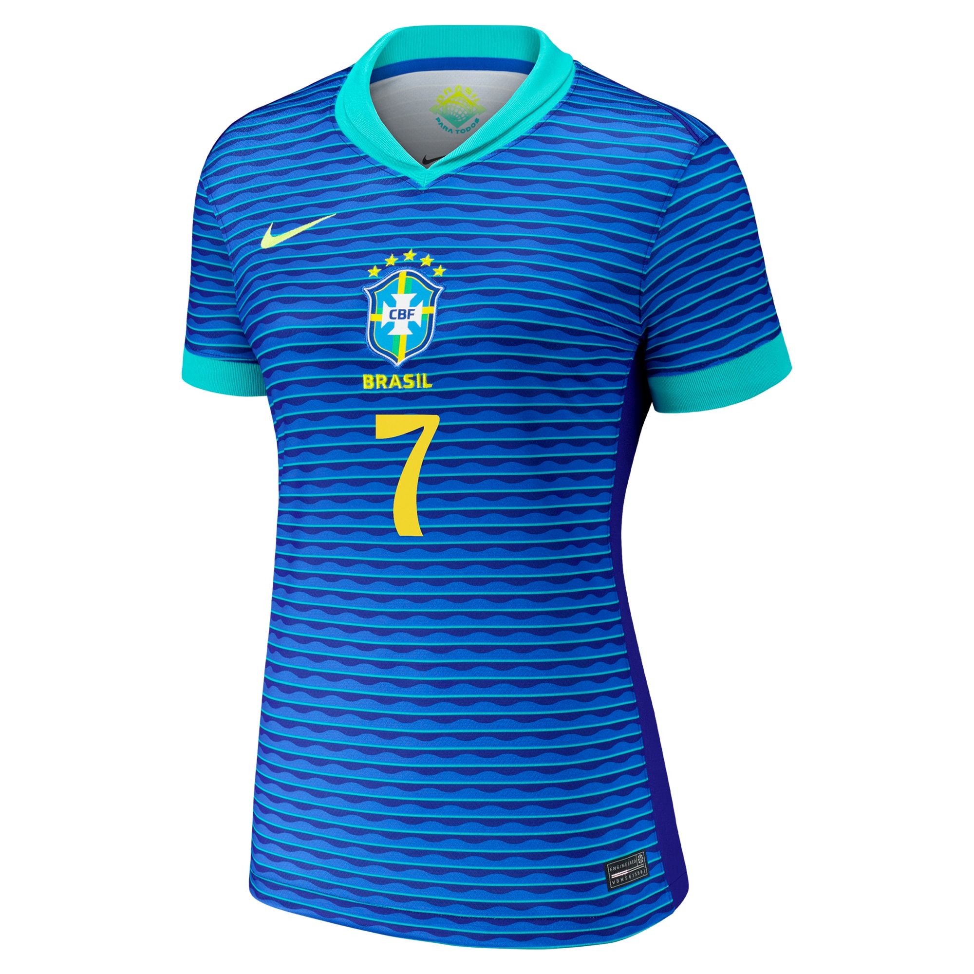 Vini Jr. Brazil National Team Women's 2024 Away Replica Jersey - Blue - angle 4