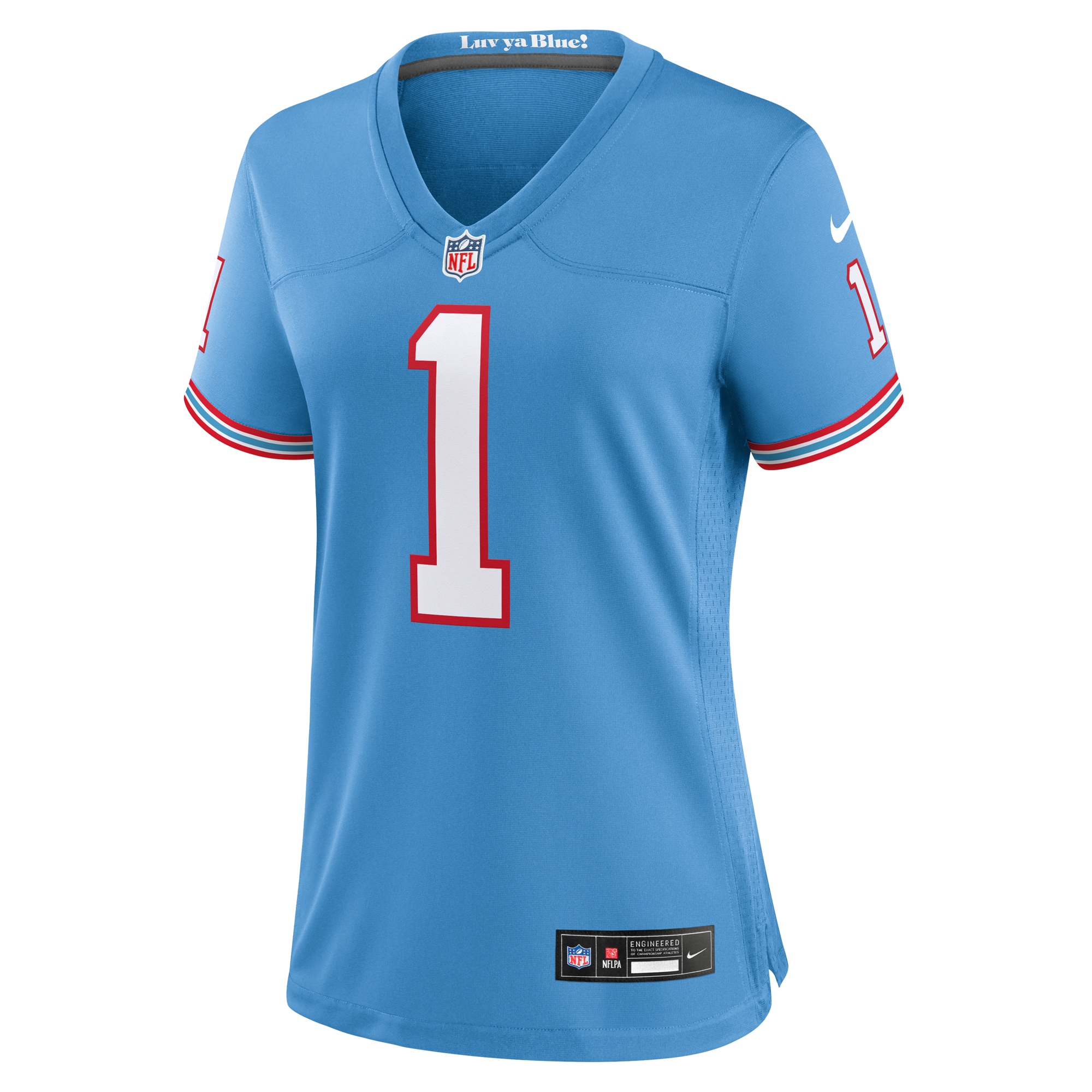 Warren Moon Tennessee Titans Women's Oilers Throwback Retired Player Game Jersey - Light Blue - angle 4