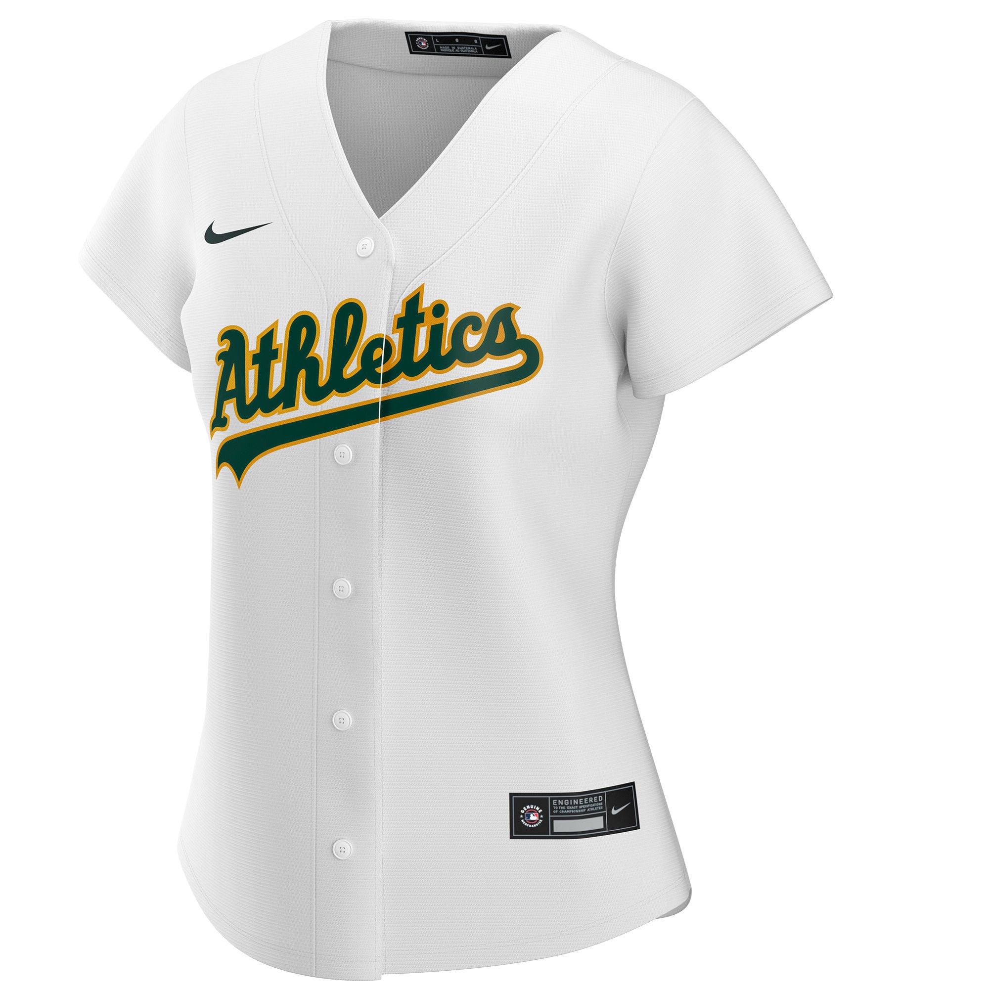 Athletics Women's Home Replica Custom Jersey - White - angle 4