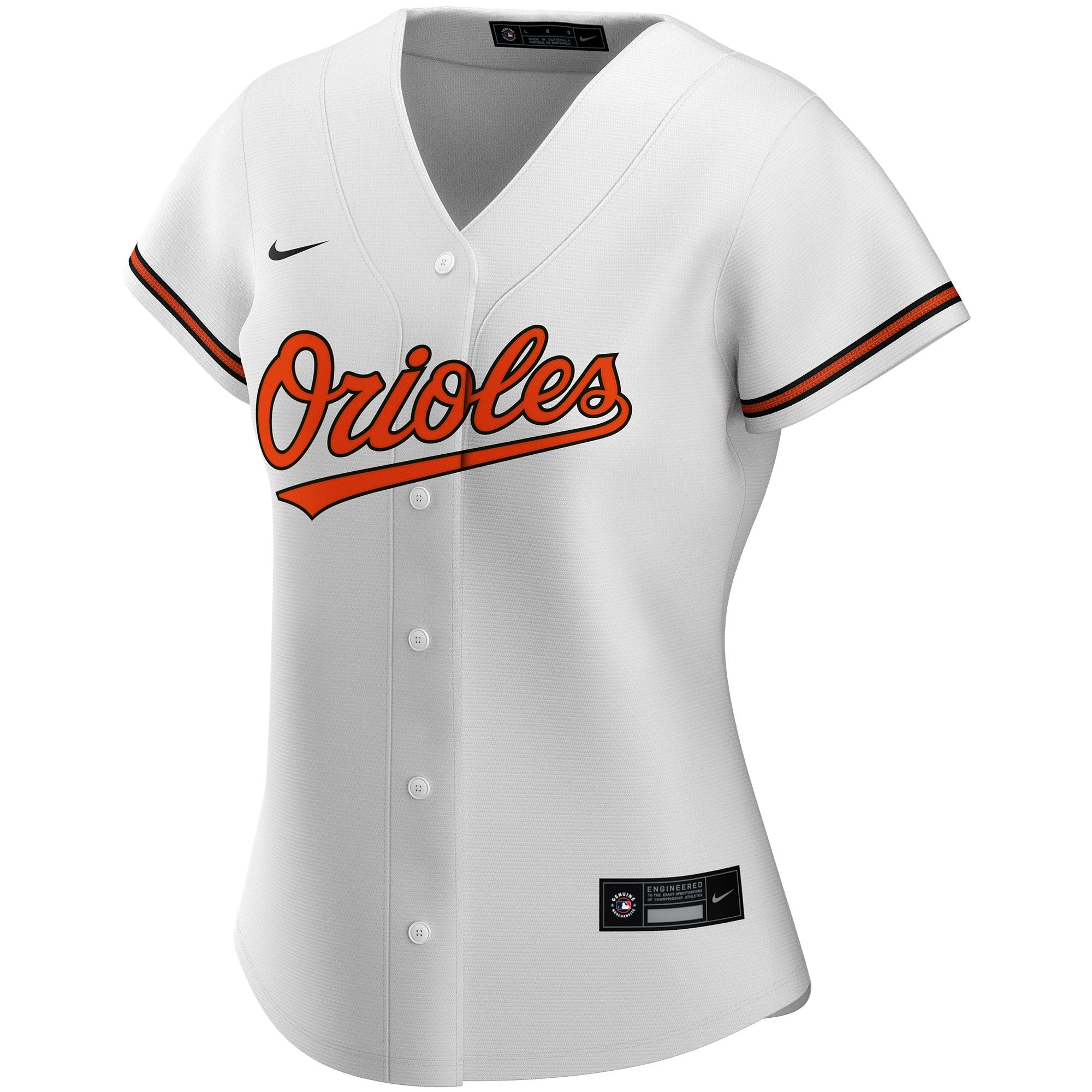 Baltimore Orioles Women's Home Replica Custom Jersey - White - angle 4