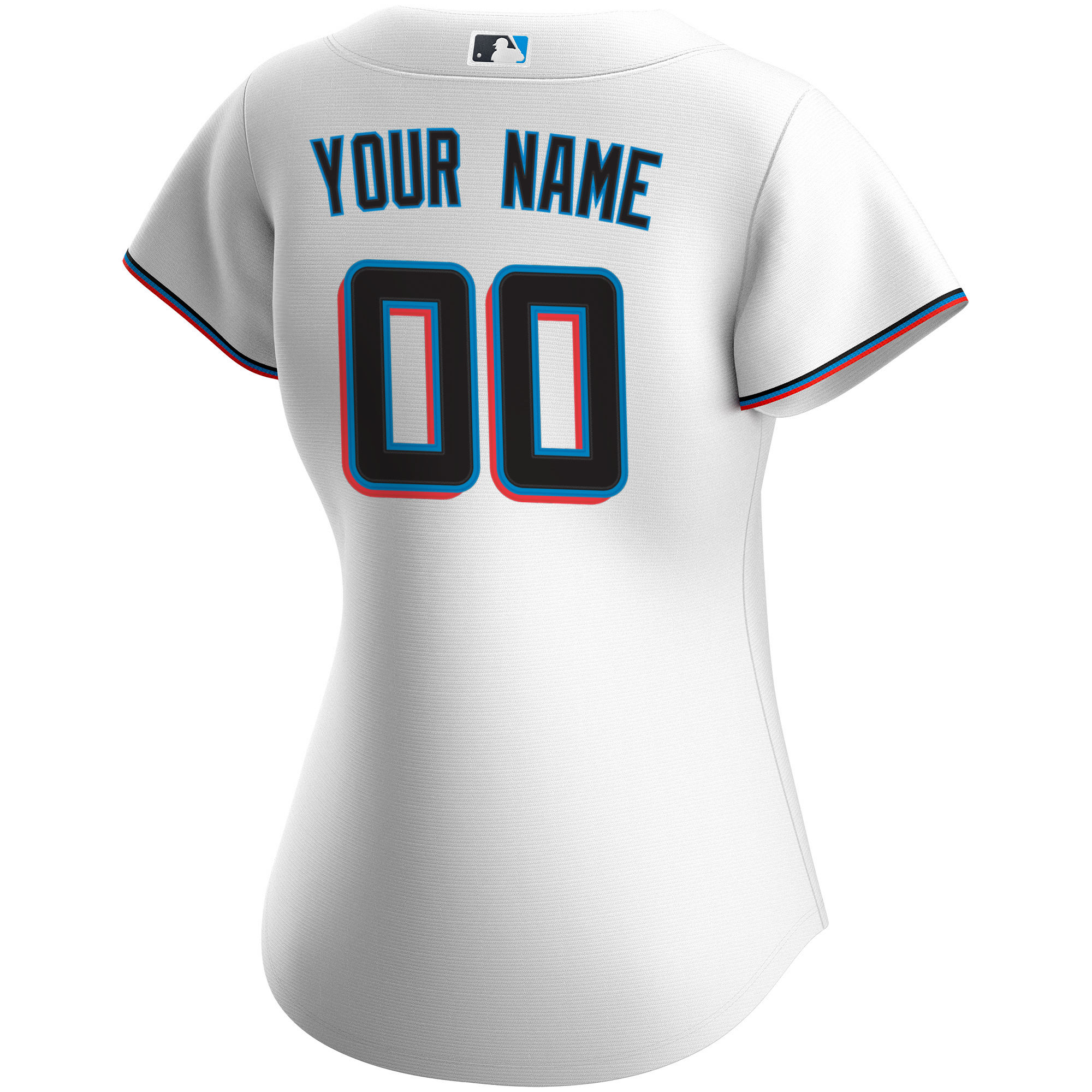 Miami Marlins Women's Home Replica Custom Jersey - White - angle 5