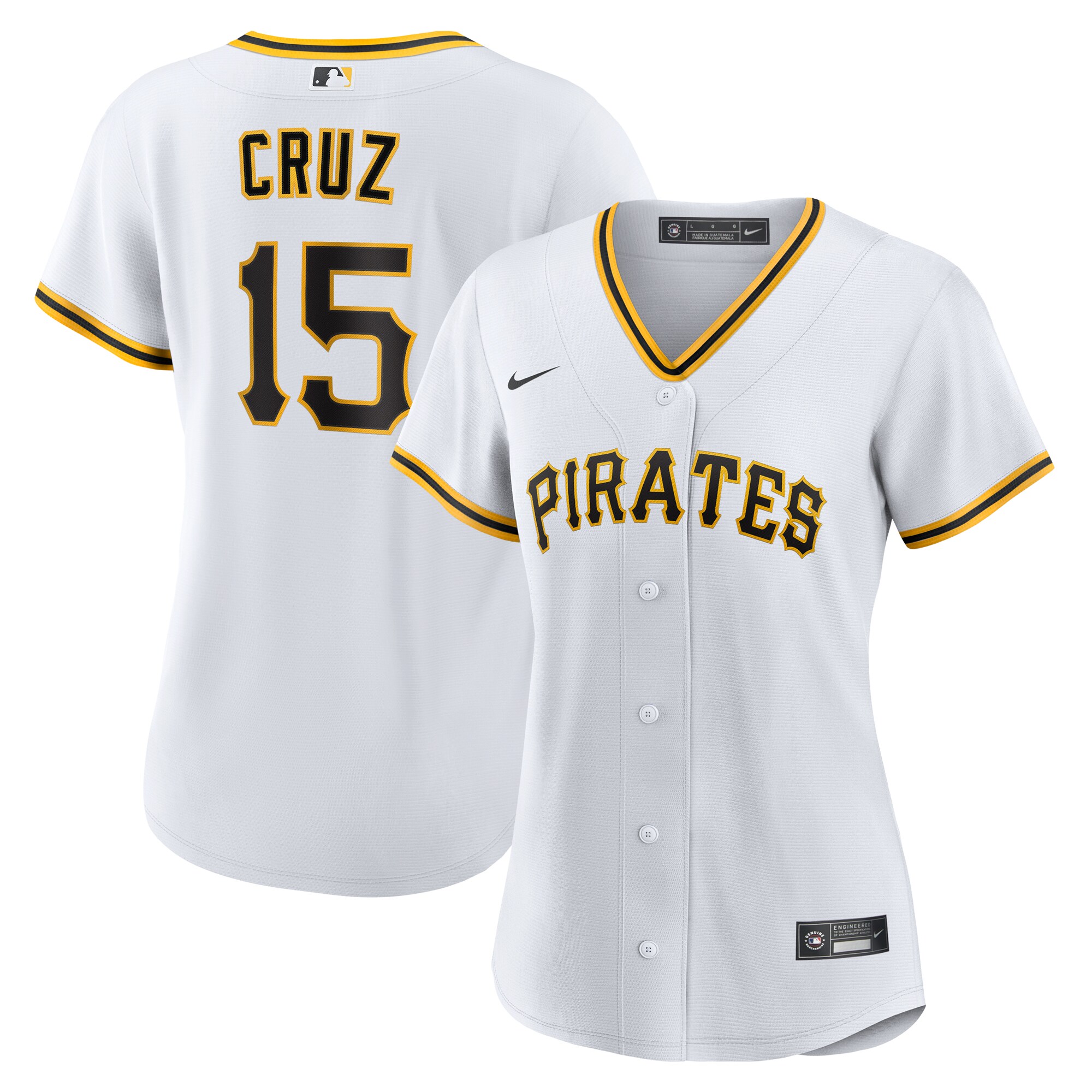 Oneil Cruz Pittsburgh Pirates Women's Home Replica Jersey - White - angle 2