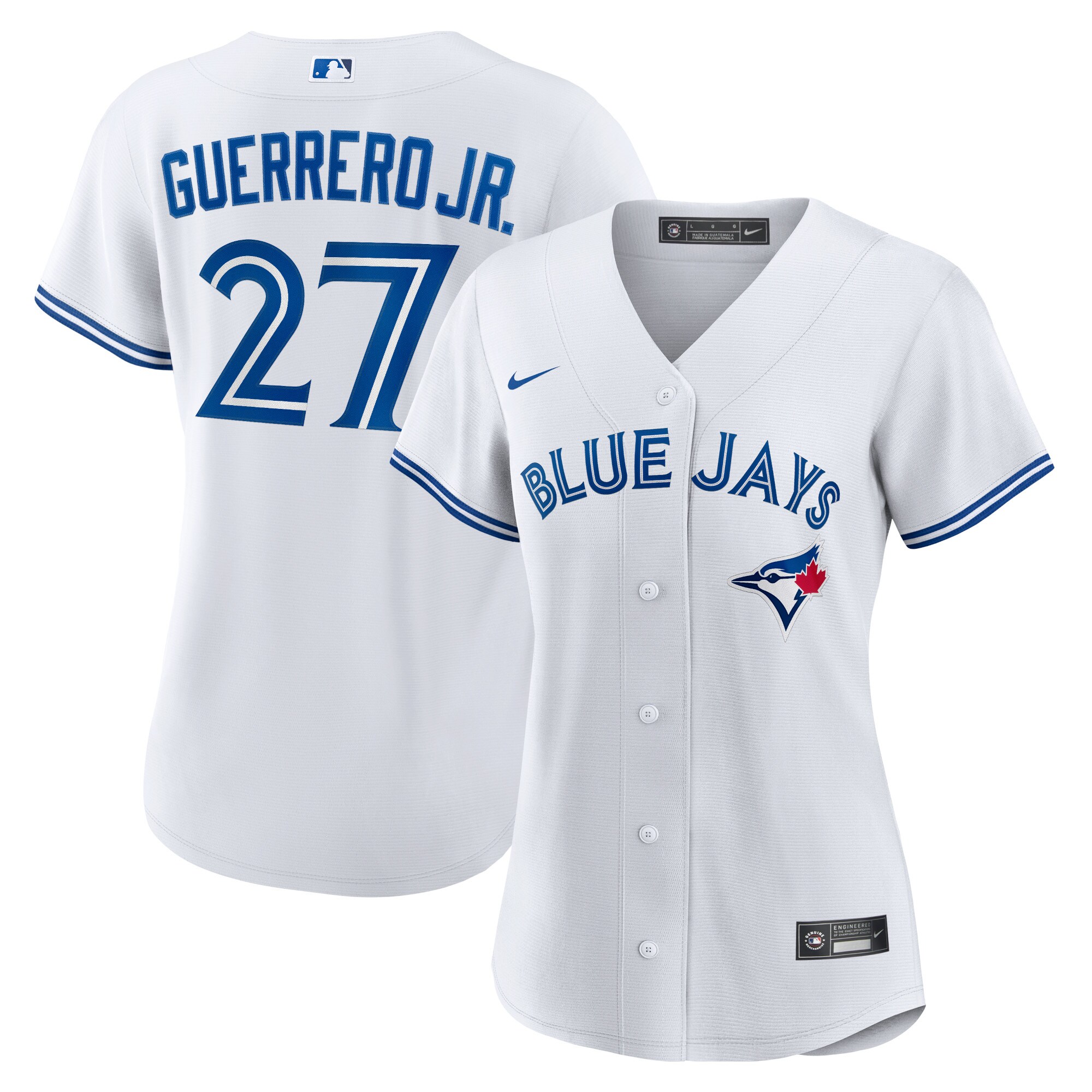 Vladimir Guerrero Jr. Toronto Blue Jays Women's Home Replica Player Jersey - White - angle 2