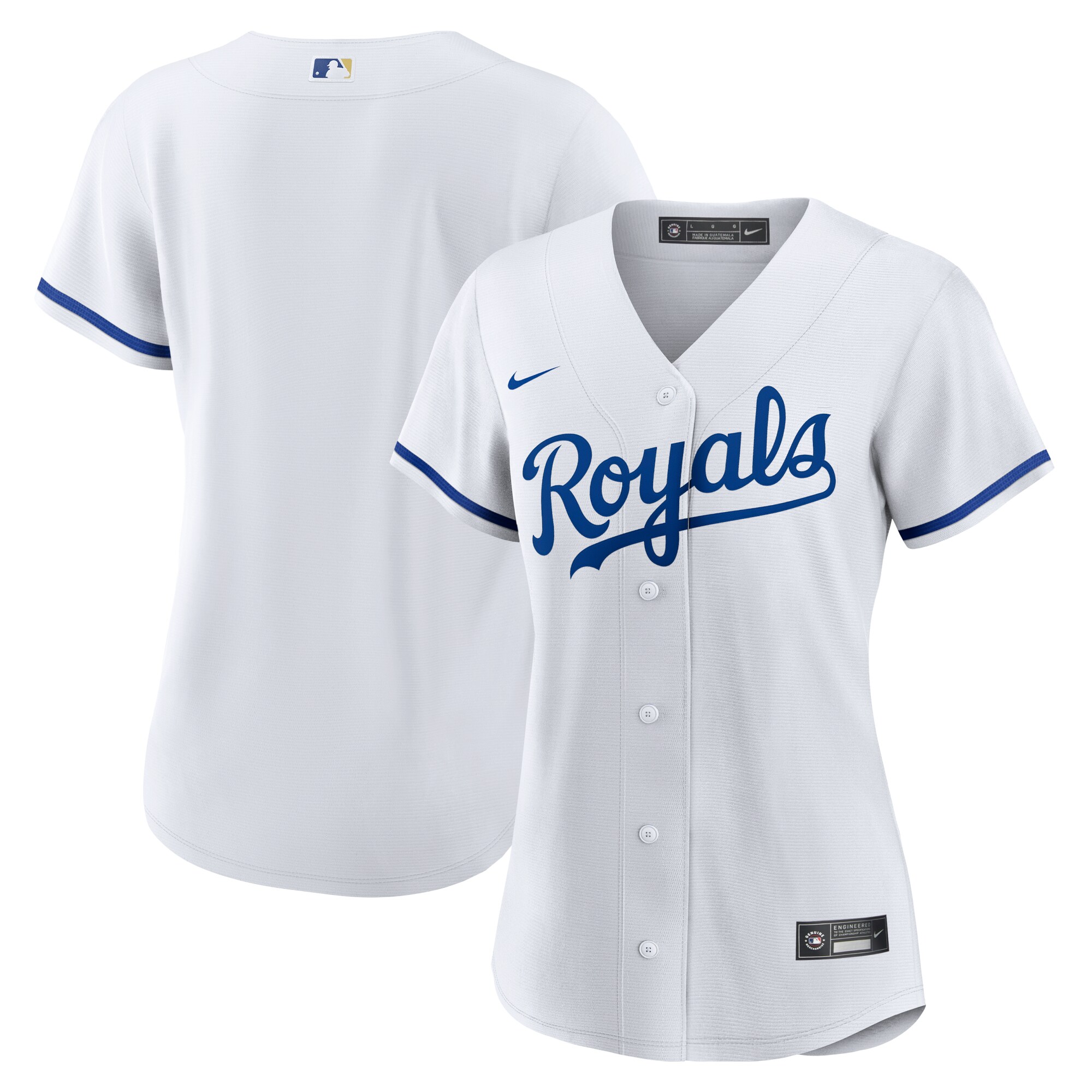 Kansas City Royals Women's Home Replica Team Logo Jersey - White - angle 2