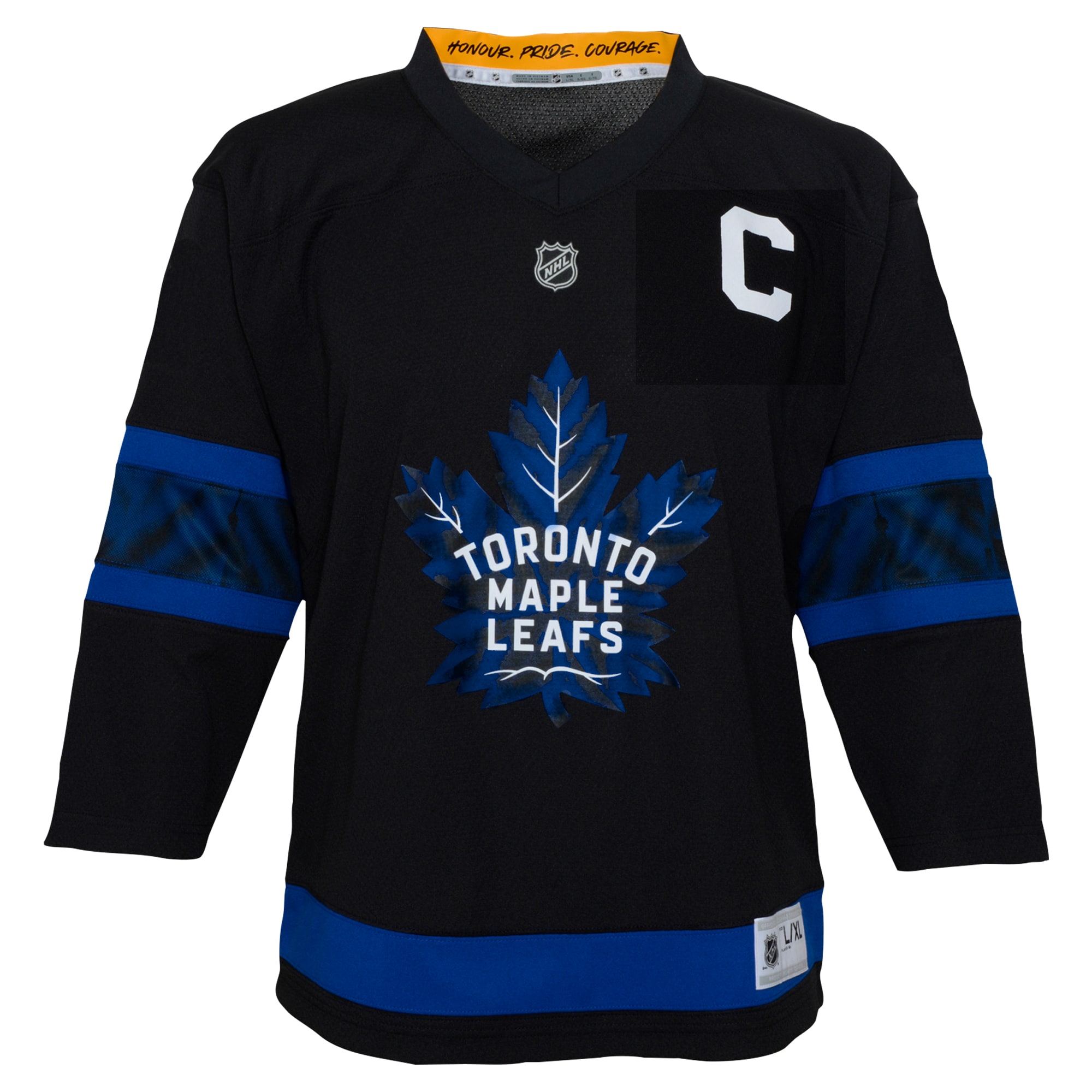 Auston Matthews #34 Toronto Maple Leafs Youth Alternate Replica Player Jersey - Black - angle 3