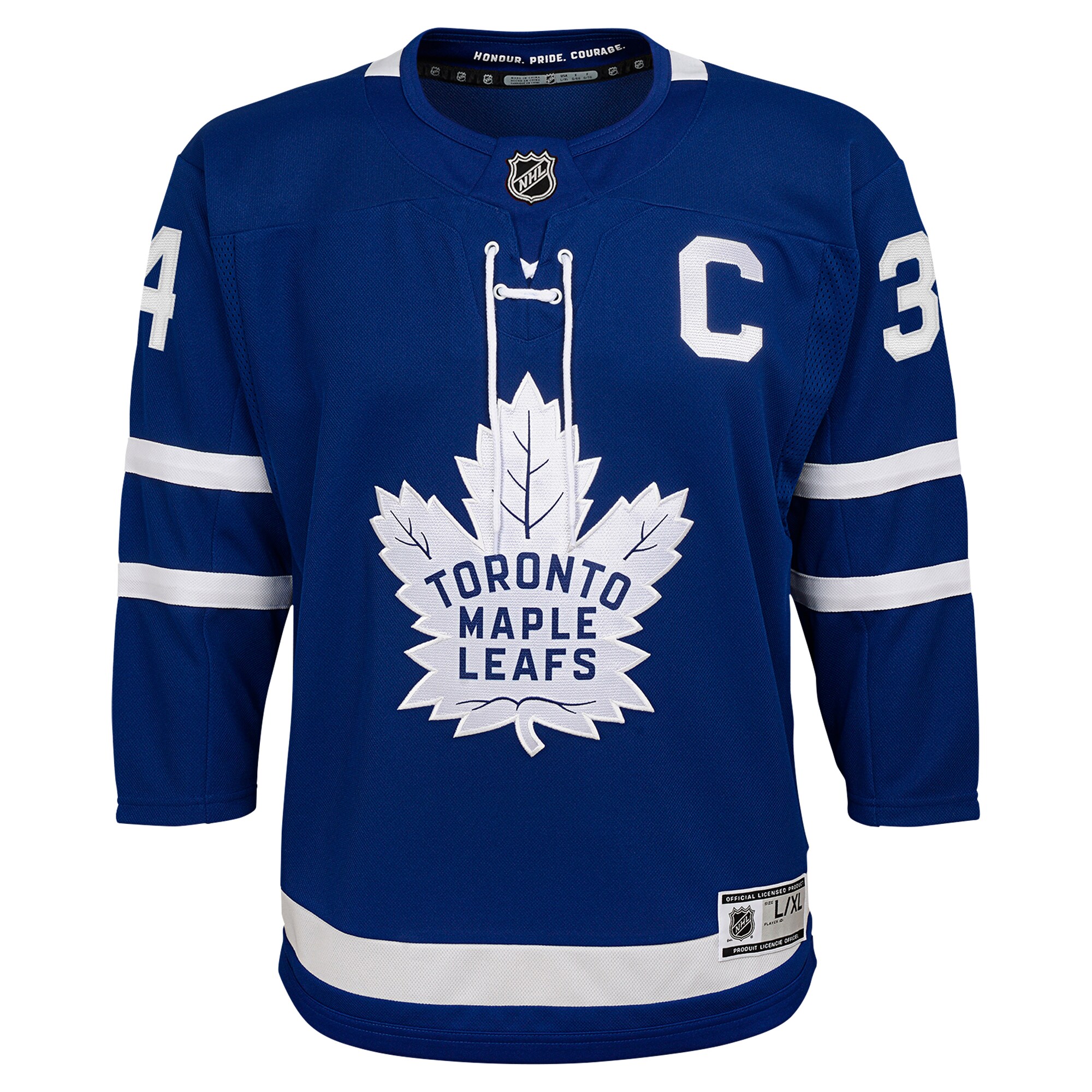 Auston Matthews #34 Toronto Maple Leafs Youth Home Premier Player Jersey - Blue - angle 2