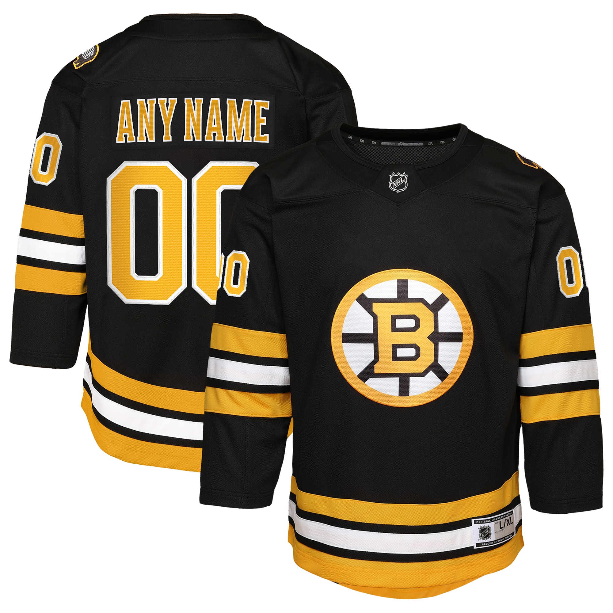 Boston Bruins Home Custom Premier Jersey - Black | FanWearStyle