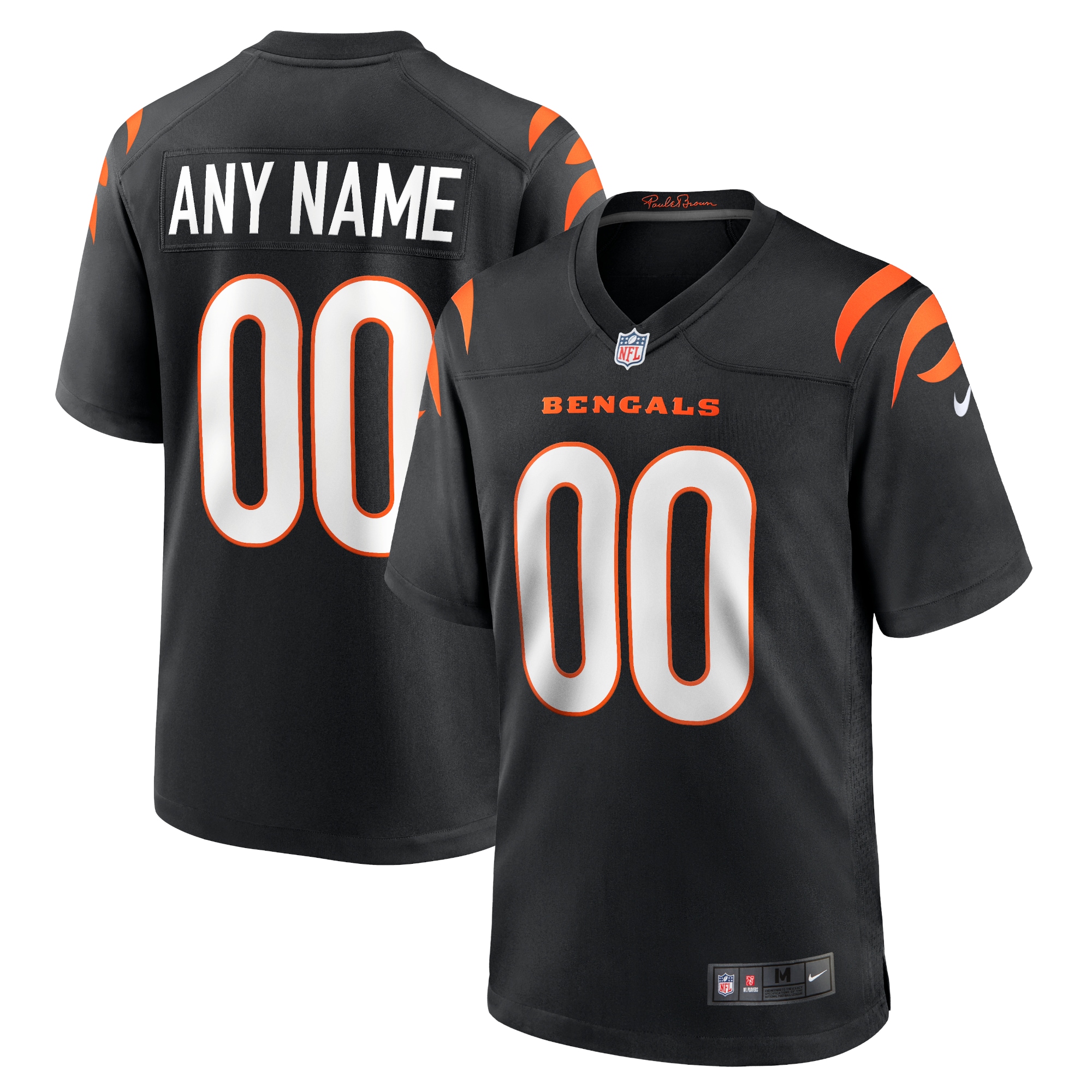 Cincinnati Bengals Logo Game Custom Jersey - Black | FanWearStyle