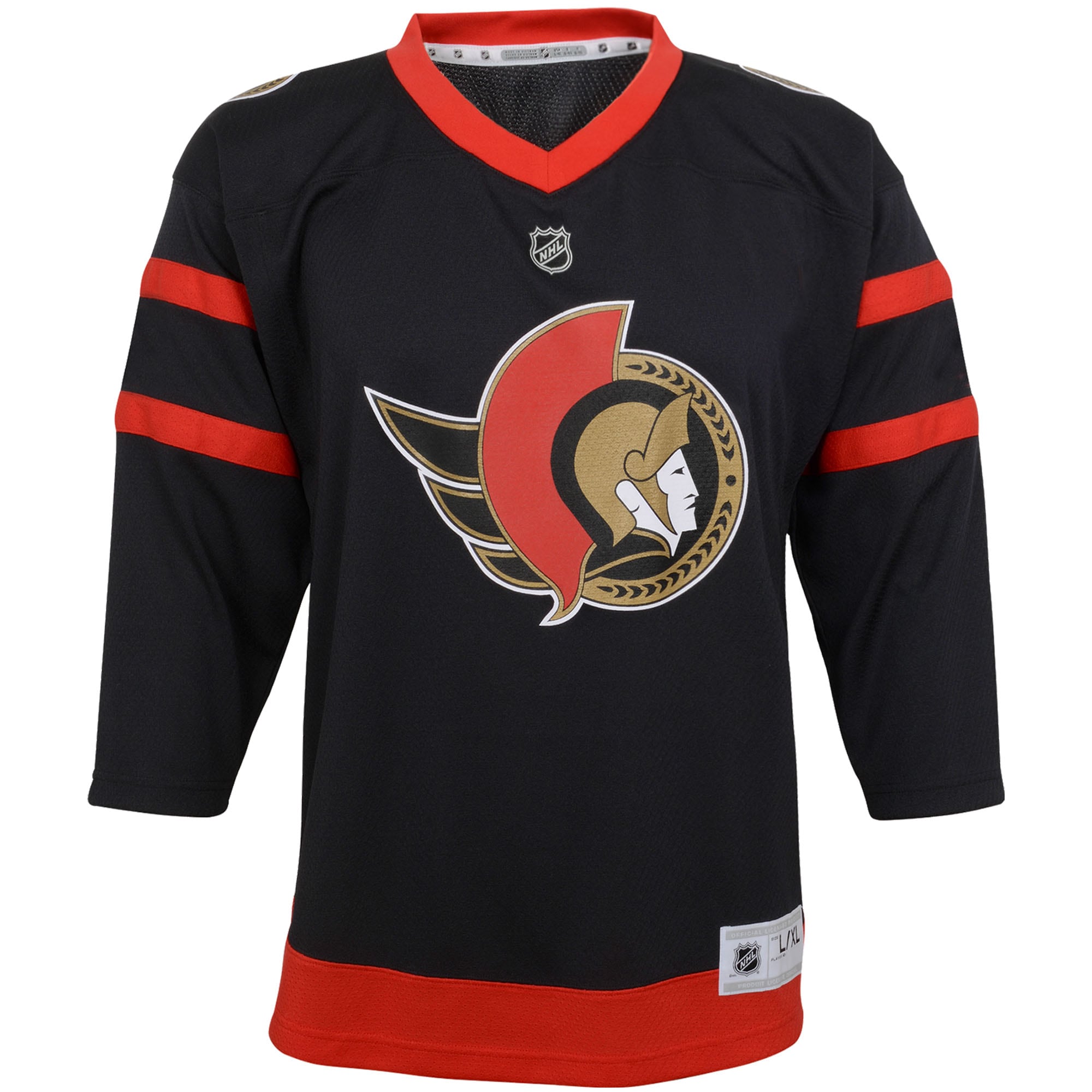 Ottawa Senators Youth Home Replica Custom Jersey - Black - angle 2