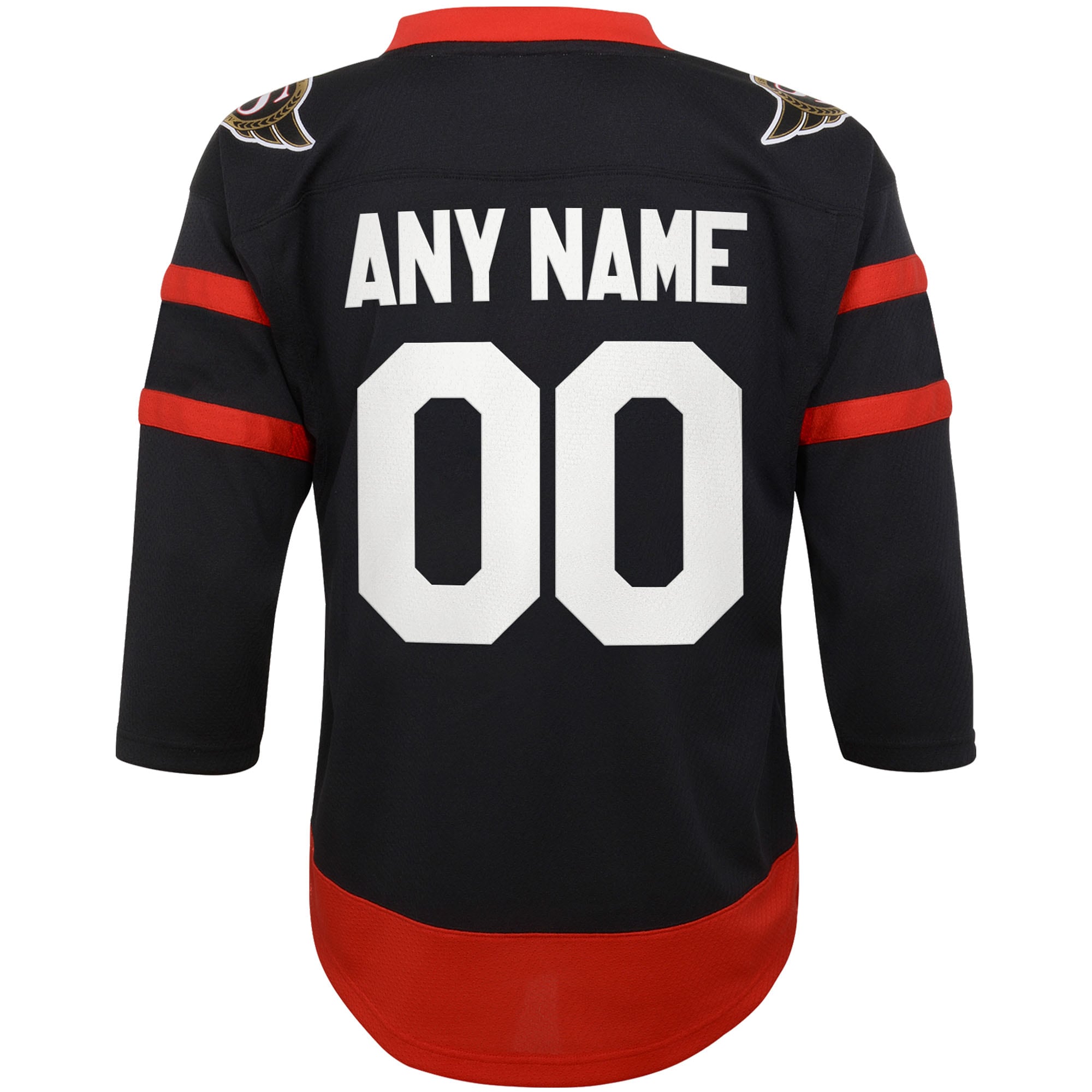 Ottawa Senators Youth Home Replica Custom Jersey - Black - angle 3