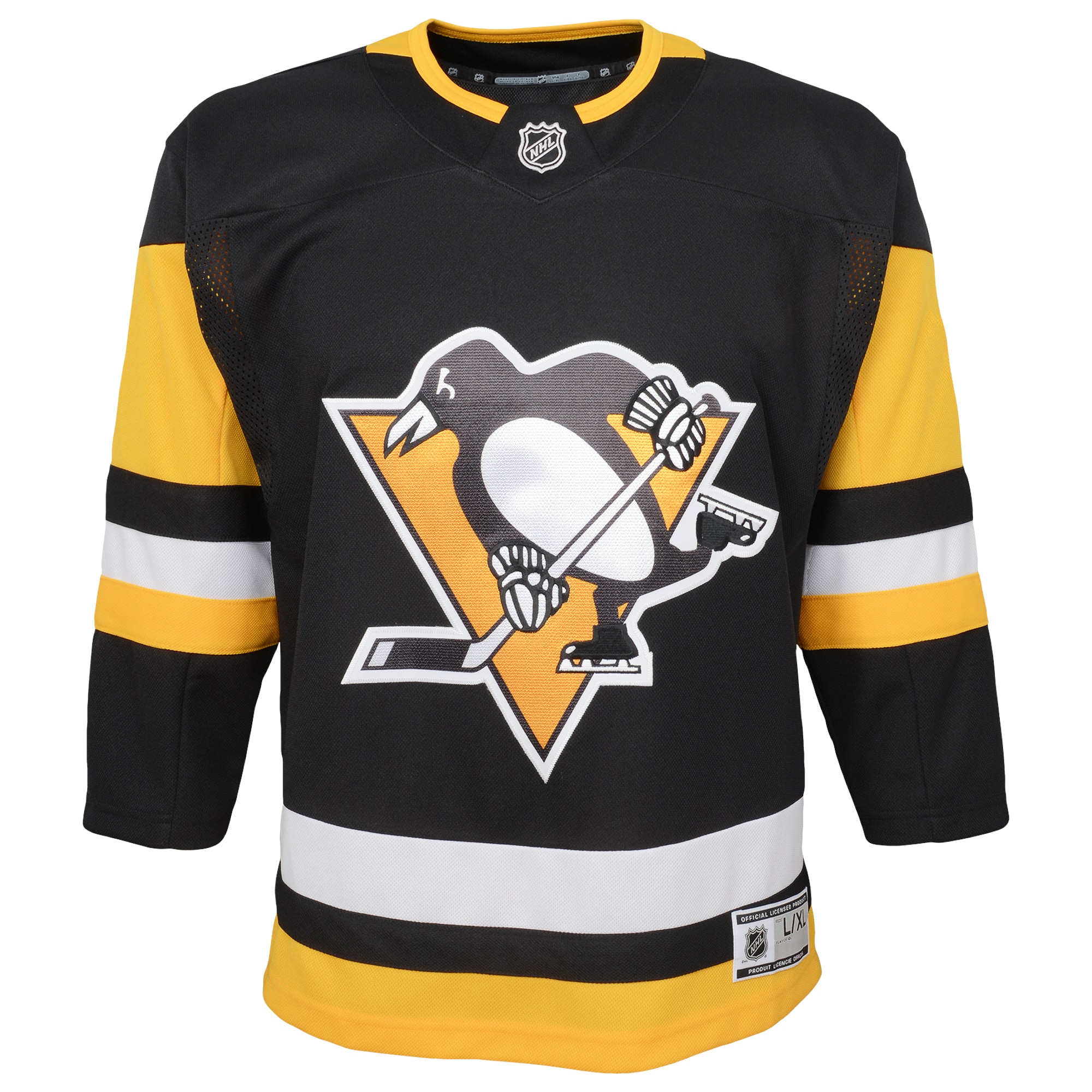 Pittsburgh Penguins Youth Home Premier Blank Jersey - Black - angle 2