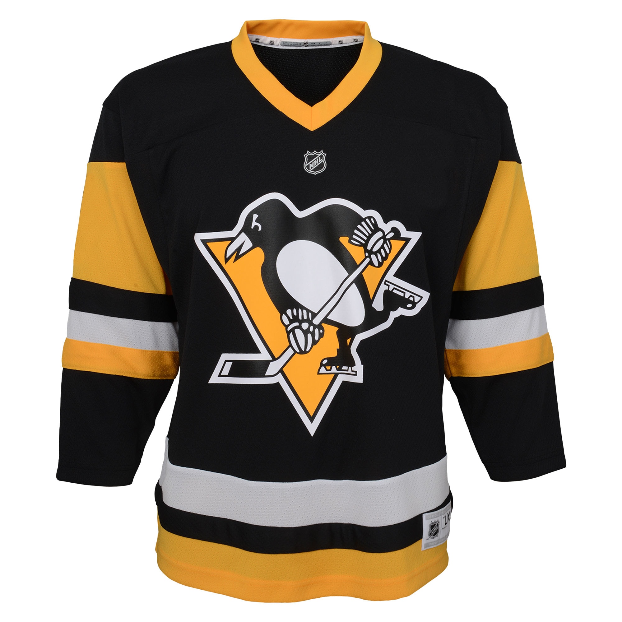 Pittsburgh Penguins Youth Home Premier Custom Jersey - Black - angle 3