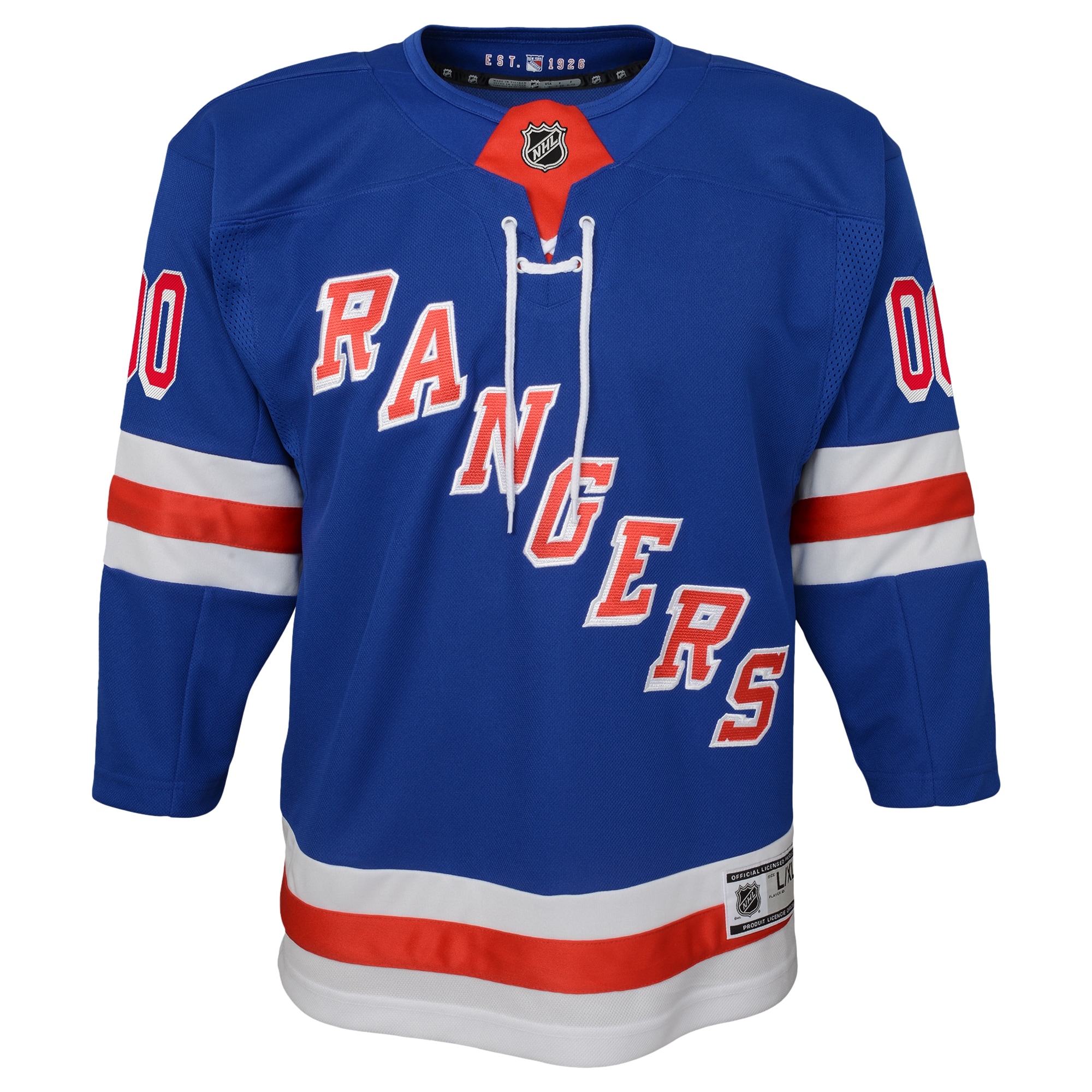 New York Rangers Youth Home Premier Custom Jersey - Blue - angle 2